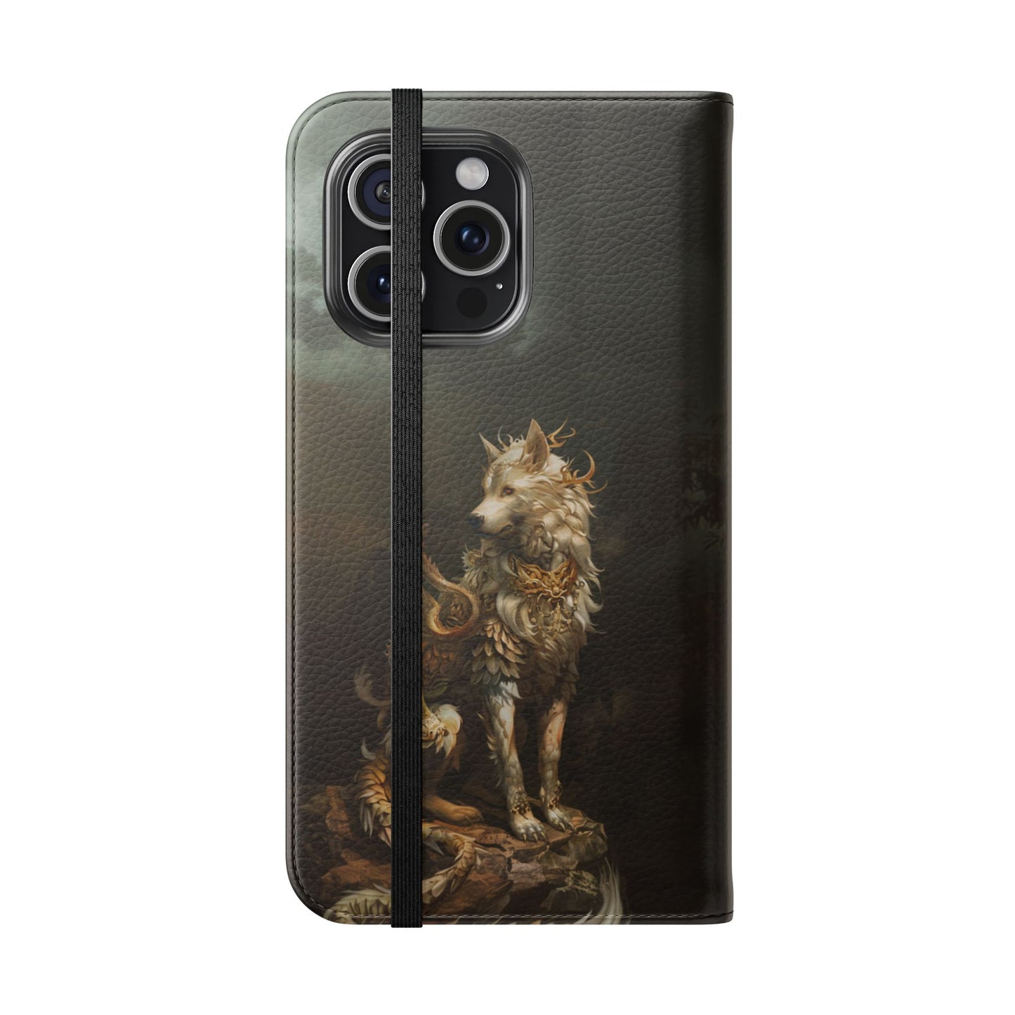 Antlered Wolf Guardian - Wallet Flip Case