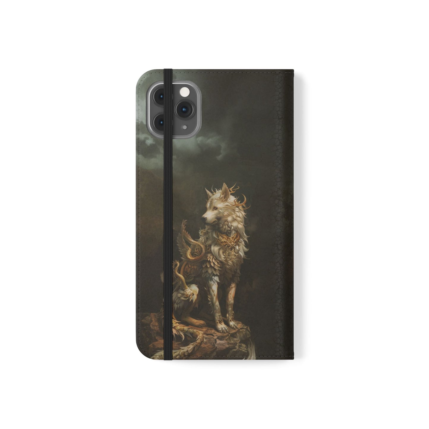 Antlered Wolf Guardian - Wallet Flip Case