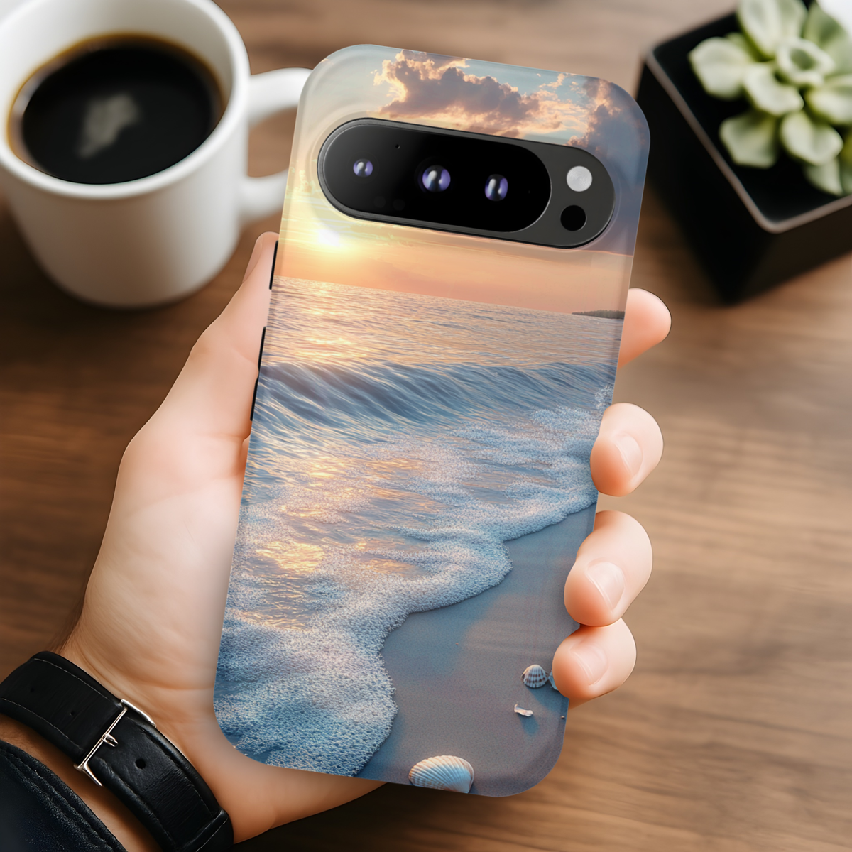 Sunset Beach Waves - Google Pixel Case