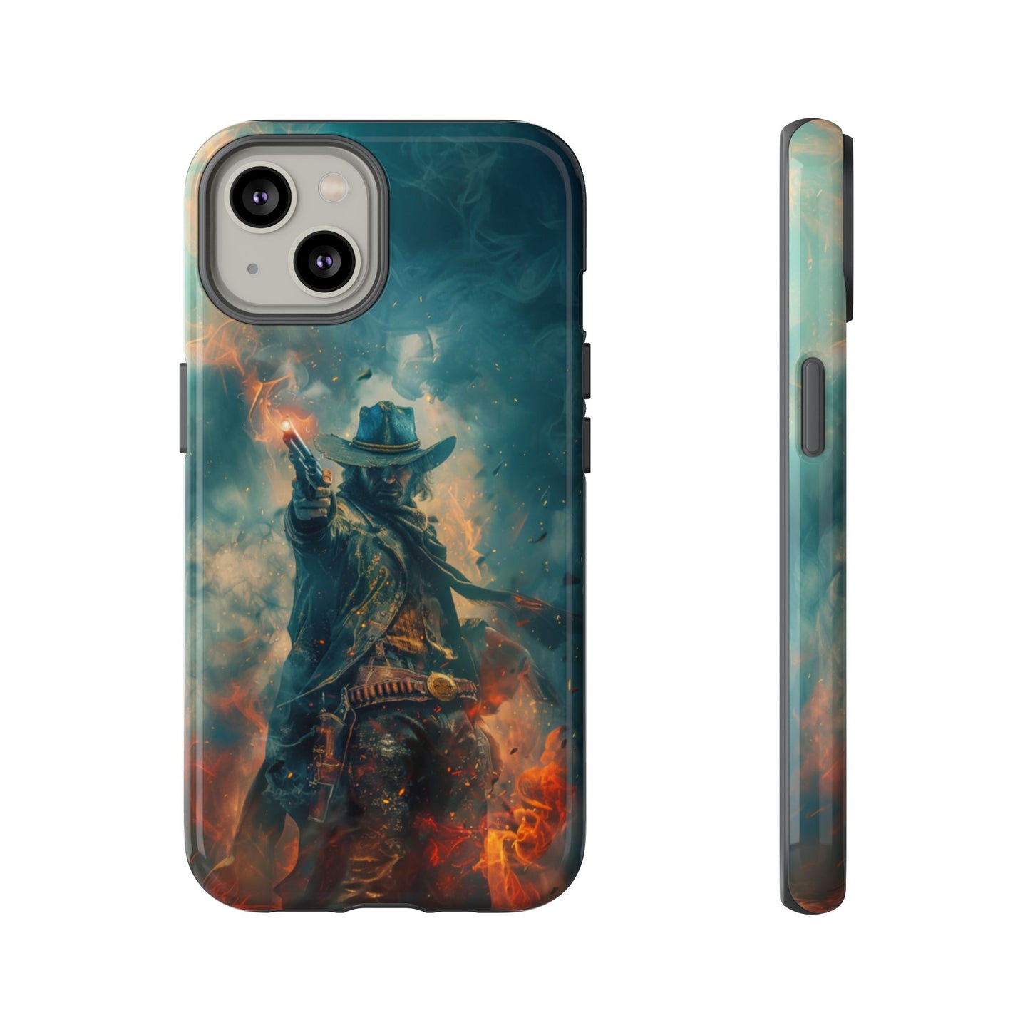 Flaming Outlaw Gunslinger – Tough iPhone Case