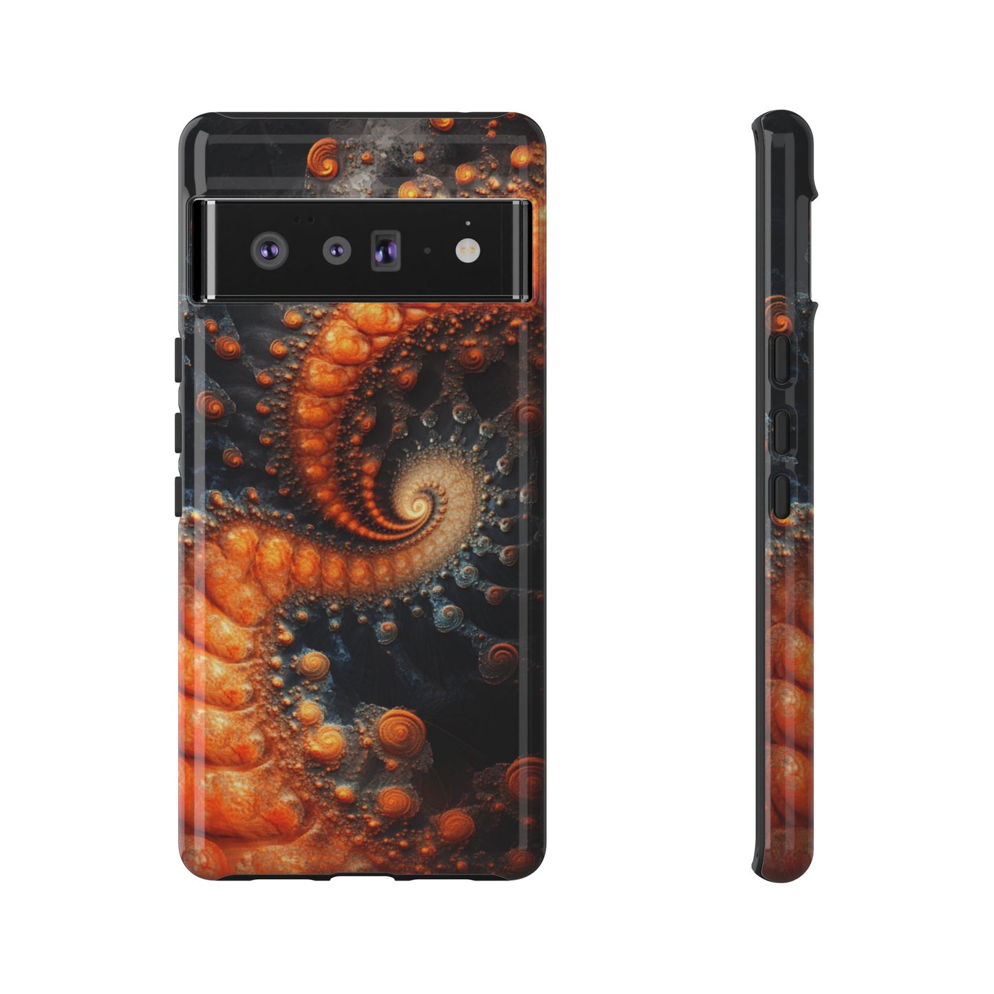 Amber Spiral Fractal – Tough Google Pixel Case
