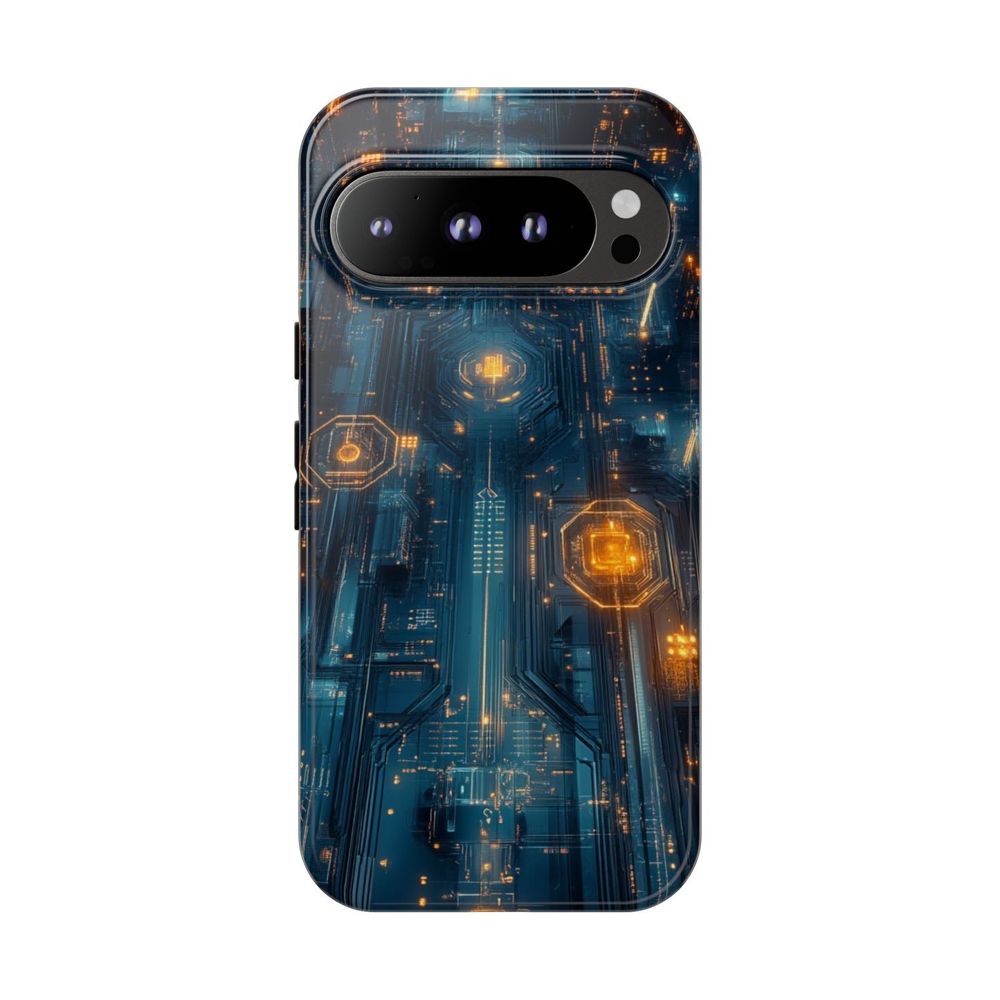 Quantum Neon Skyline – Tough Google Pixel Case