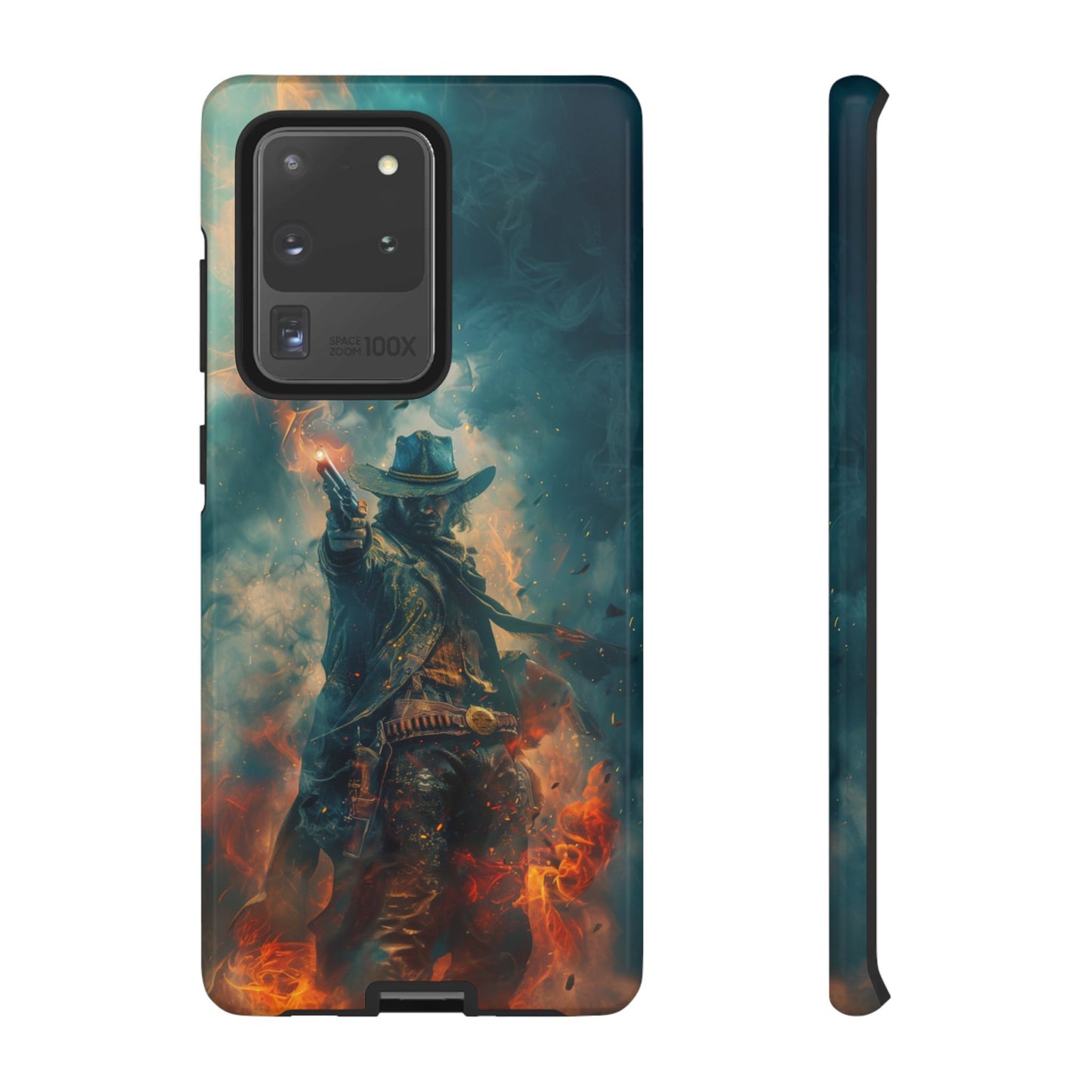 Flaming Outlaw Gunslinger – Tough Samsung Galaxy Case