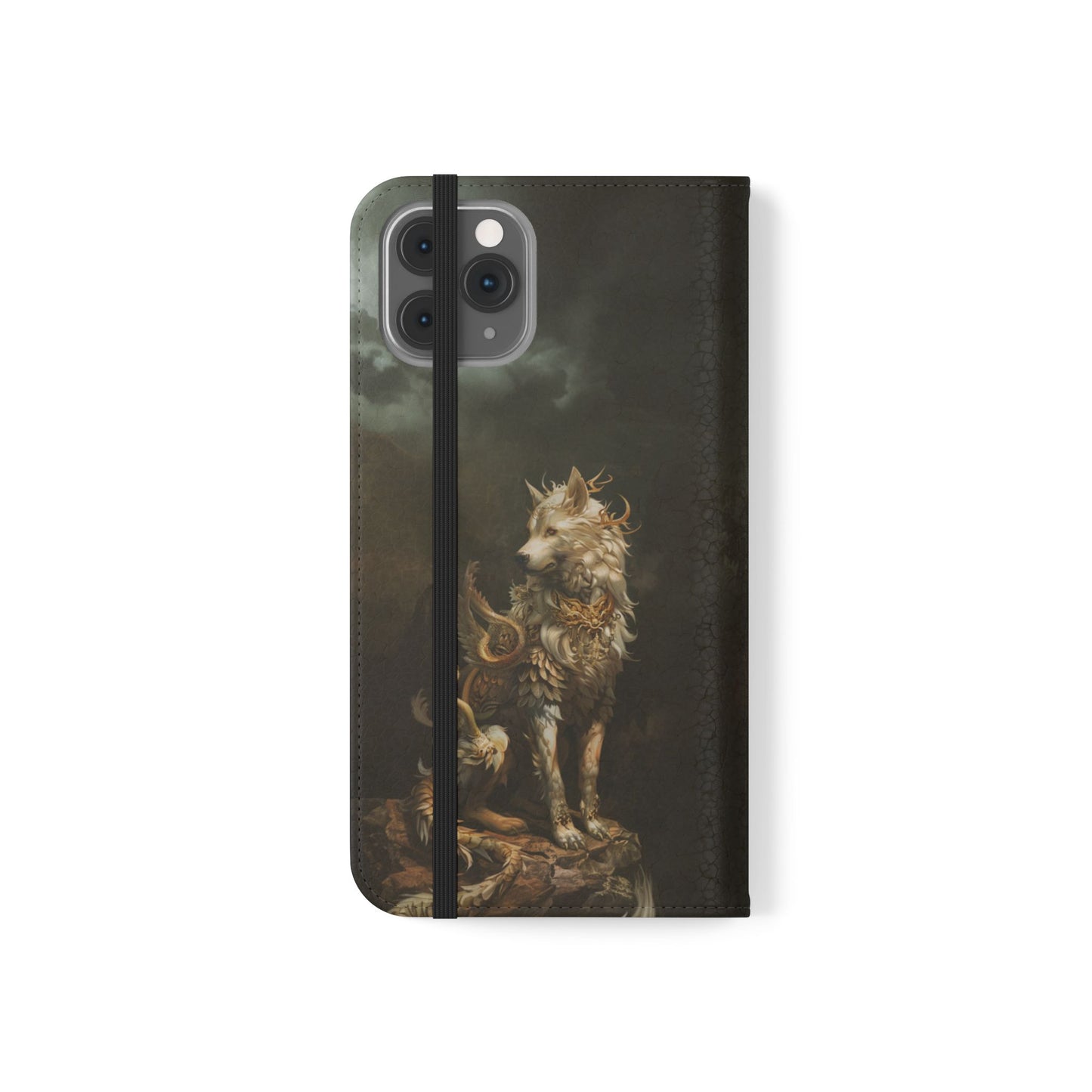 Antlered Wolf Guardian - Wallet Flip Case
