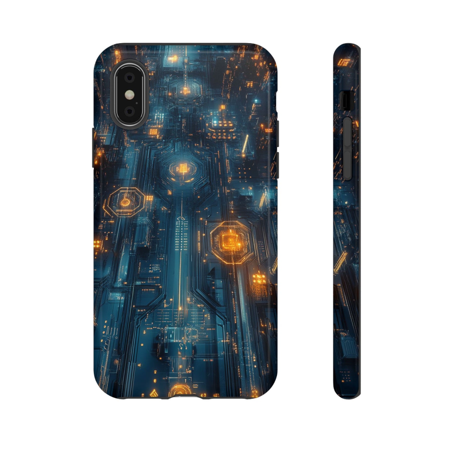 Quantum Neon Skyline – Tough iPhone Case