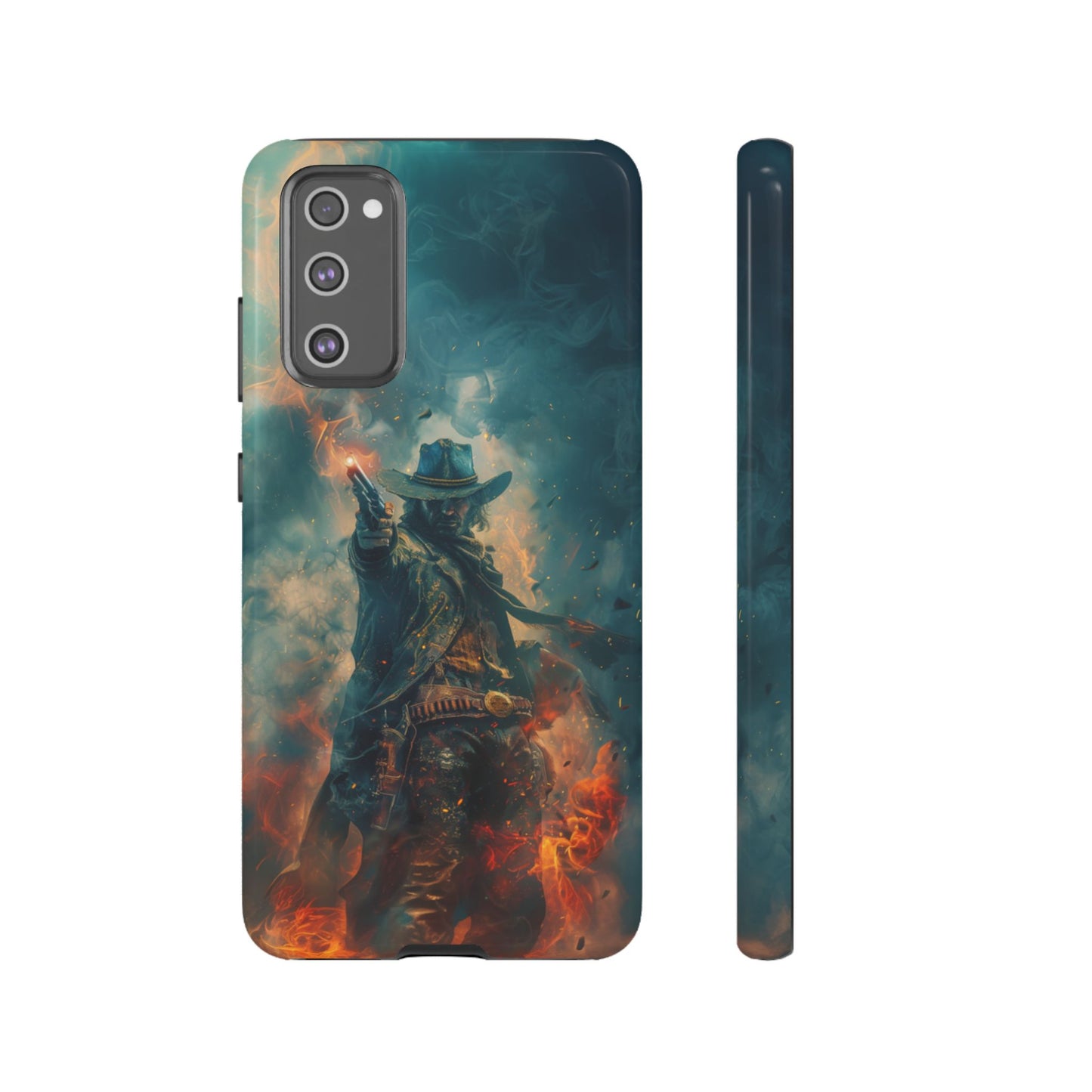 Flaming Outlaw Gunslinger – Tough Samsung Galaxy Case