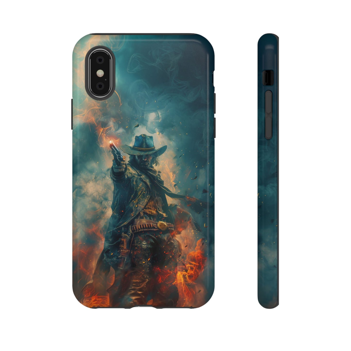 Flaming Outlaw Gunslinger – Tough iPhone Case