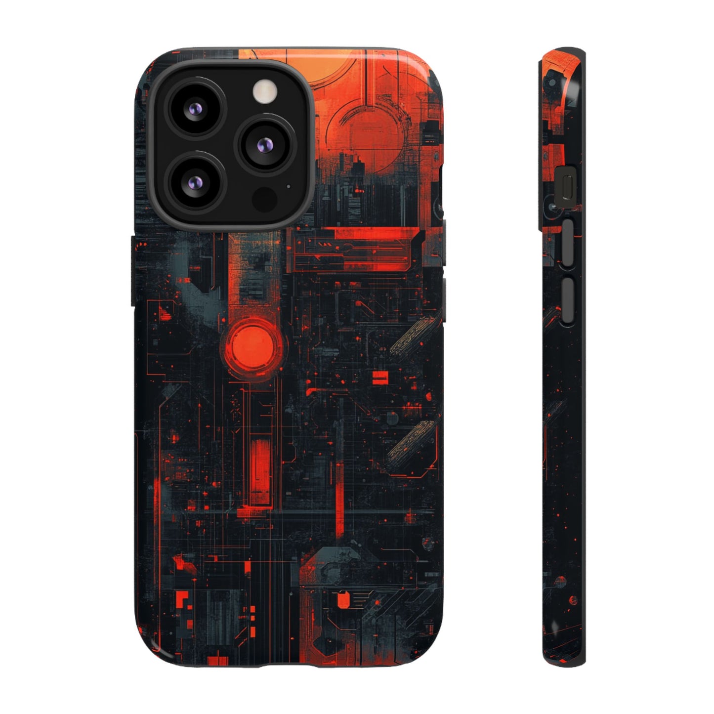Neon Circuit Matrix – Tough iPhone Case