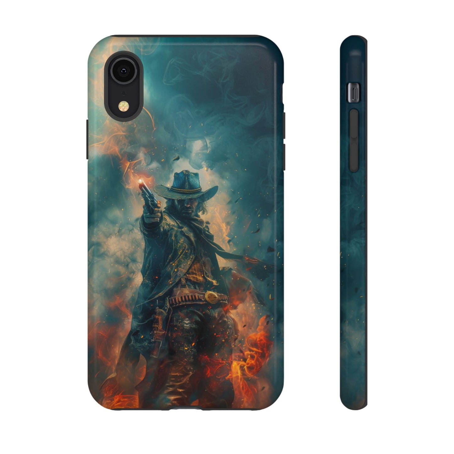 Flaming Outlaw Gunslinger – Tough iPhone Case