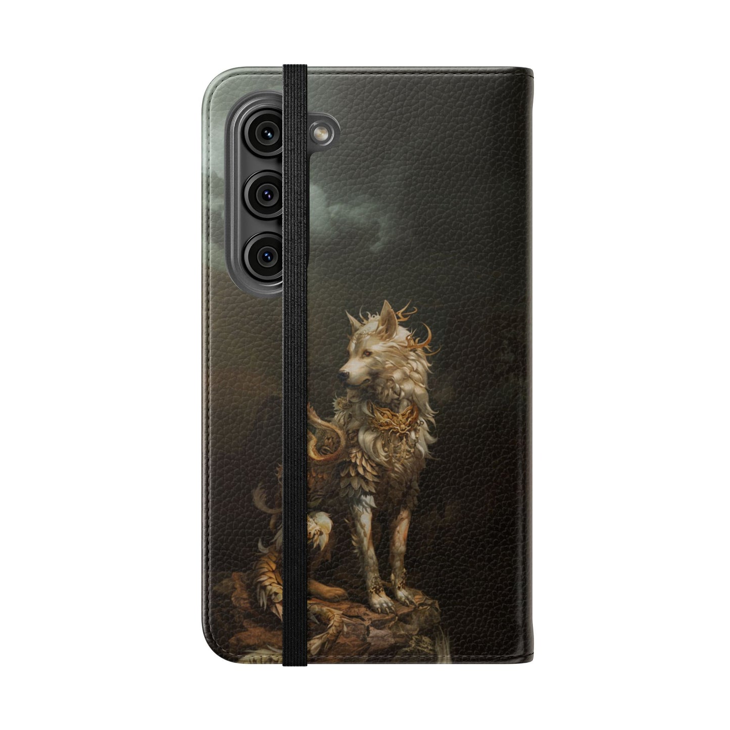 Antlered Wolf Guardian - Wallet Flip Case