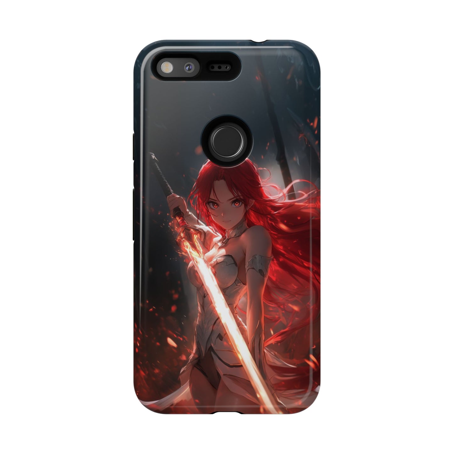 Crimson Ember Warrior – Tough Google Pixel Case