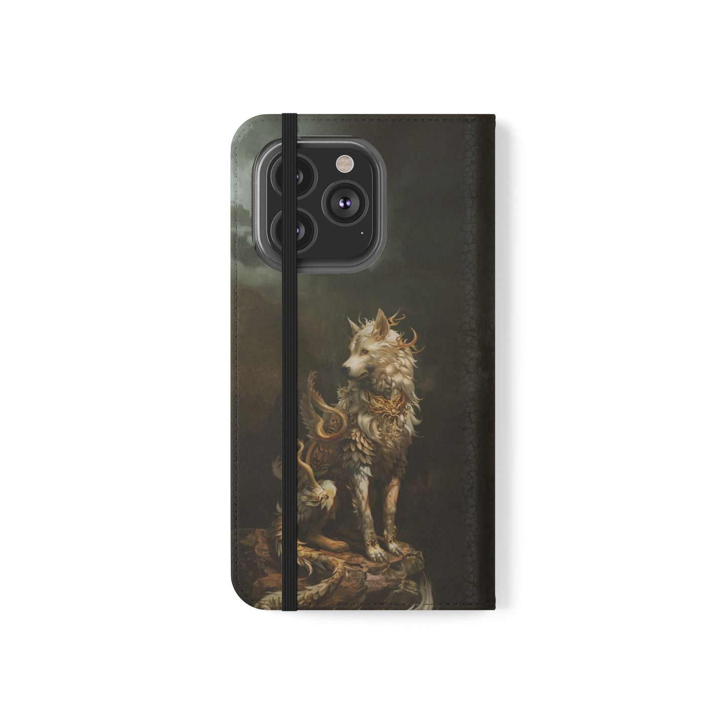 Antlered Wolf Guardian - Wallet Flip Case