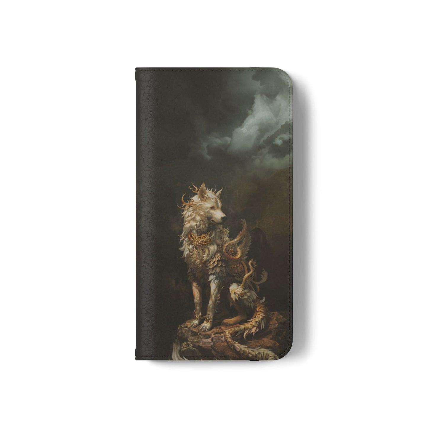 Antlered Wolf Guardian - Wallet Flip Case
