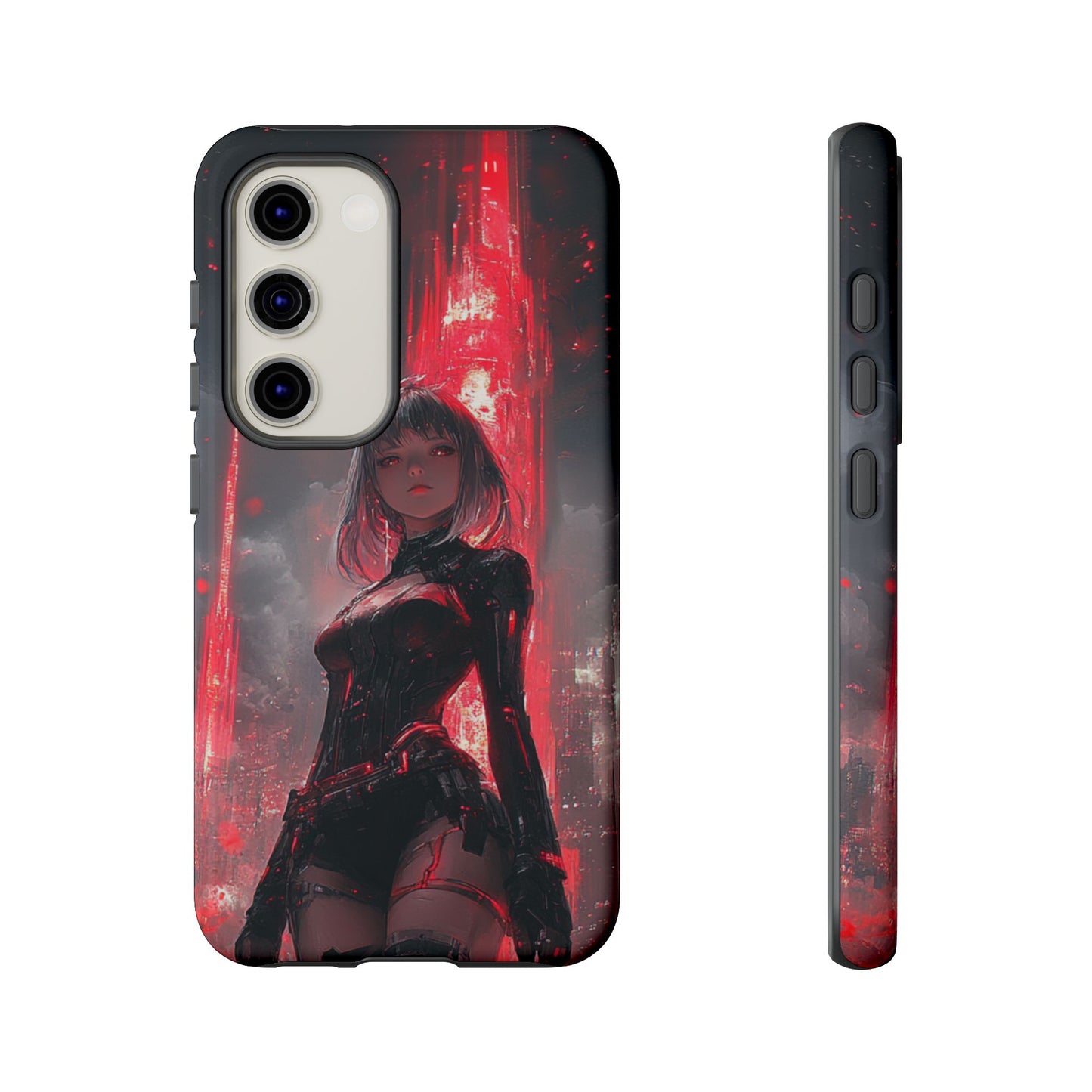Crimson Cyber Sentinel – Tough Samsung Galaxy Case