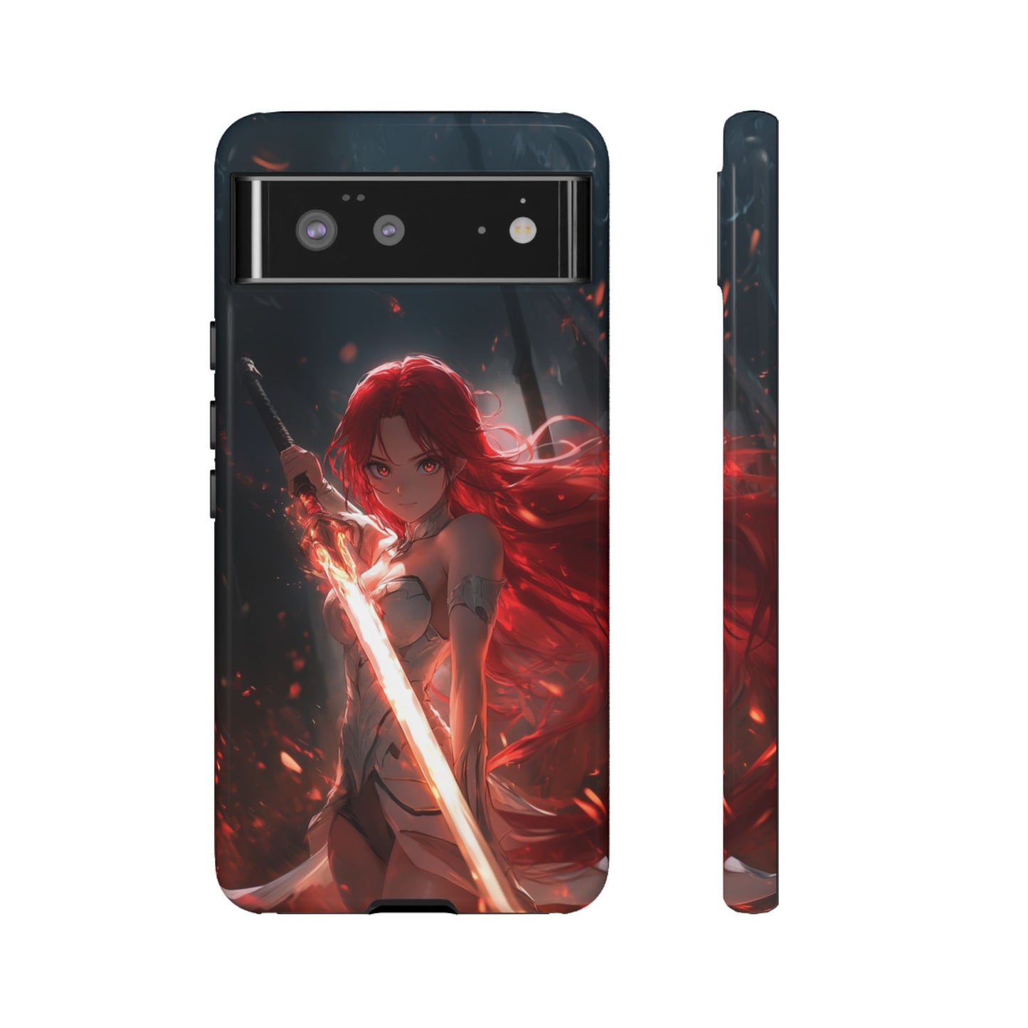 Crimson Ember Warrior – Tough Google Pixel Case