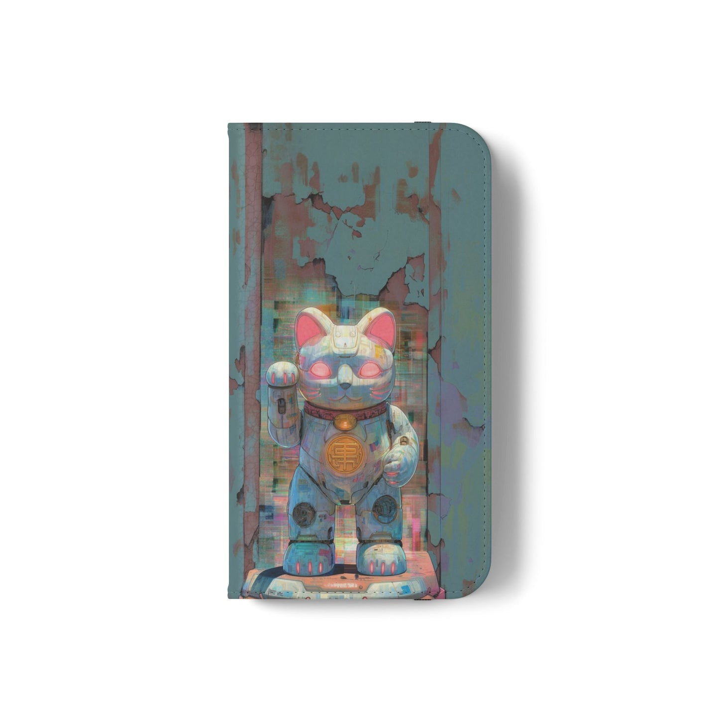 Cyber Lucky Cat - Wallet Flip Case