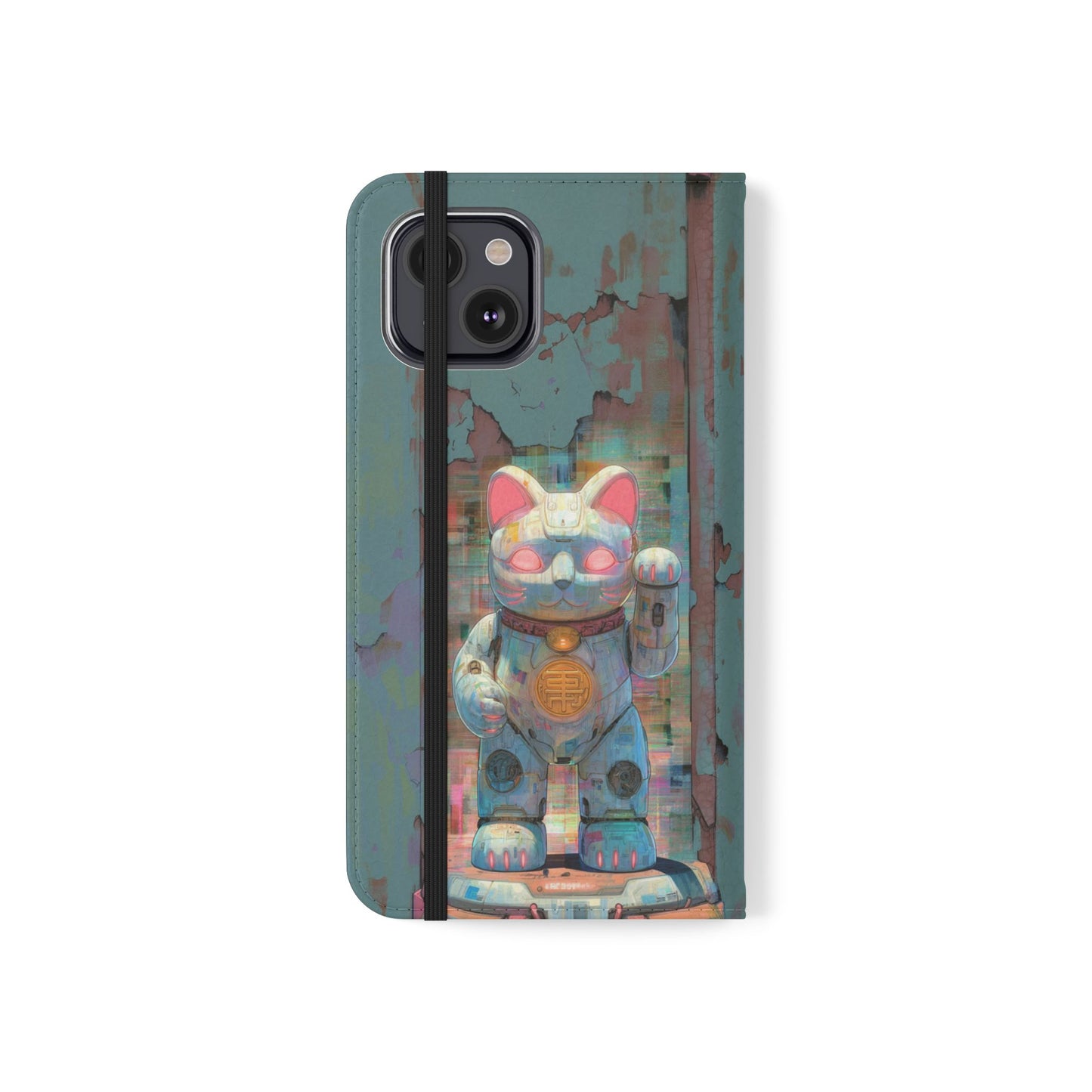 Cyber Lucky Cat - Wallet Flip Case
