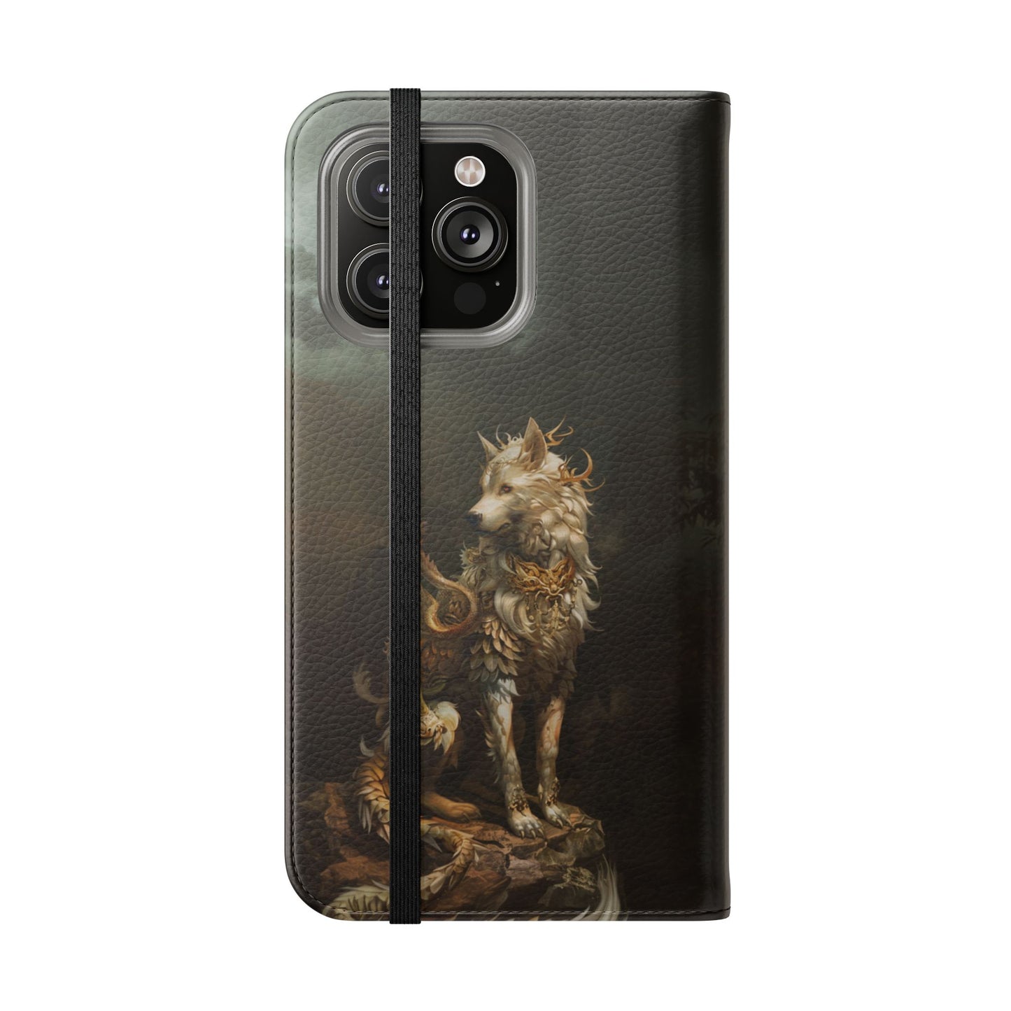 Antlered Wolf Guardian - Wallet Flip Case