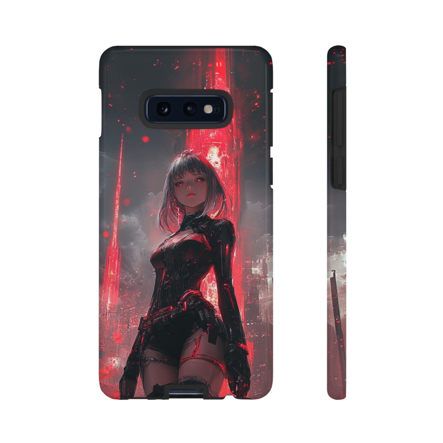 Crimson Cyber Sentinel – Tough Samsung Galaxy Case