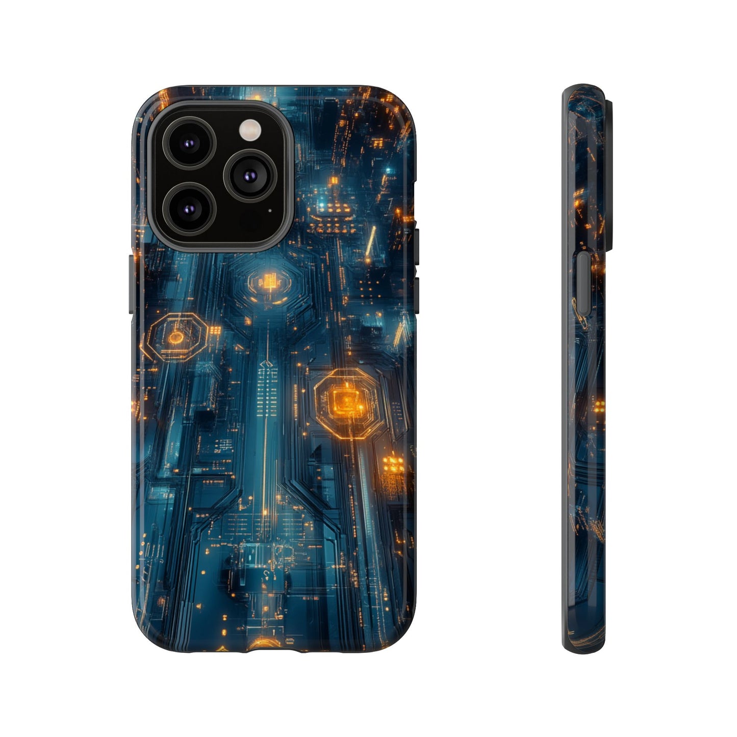 Quantum Neon Skyline – Tough iPhone Case