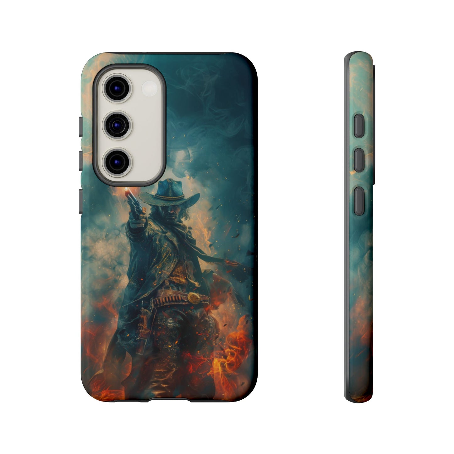Flaming Outlaw Gunslinger – Tough Samsung Galaxy Case
