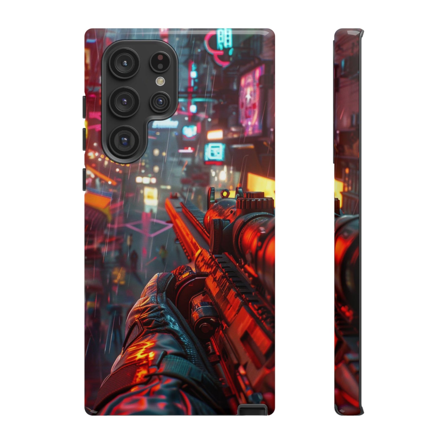 Neon Rain Sniper – Tough Samsung Galaxy Case