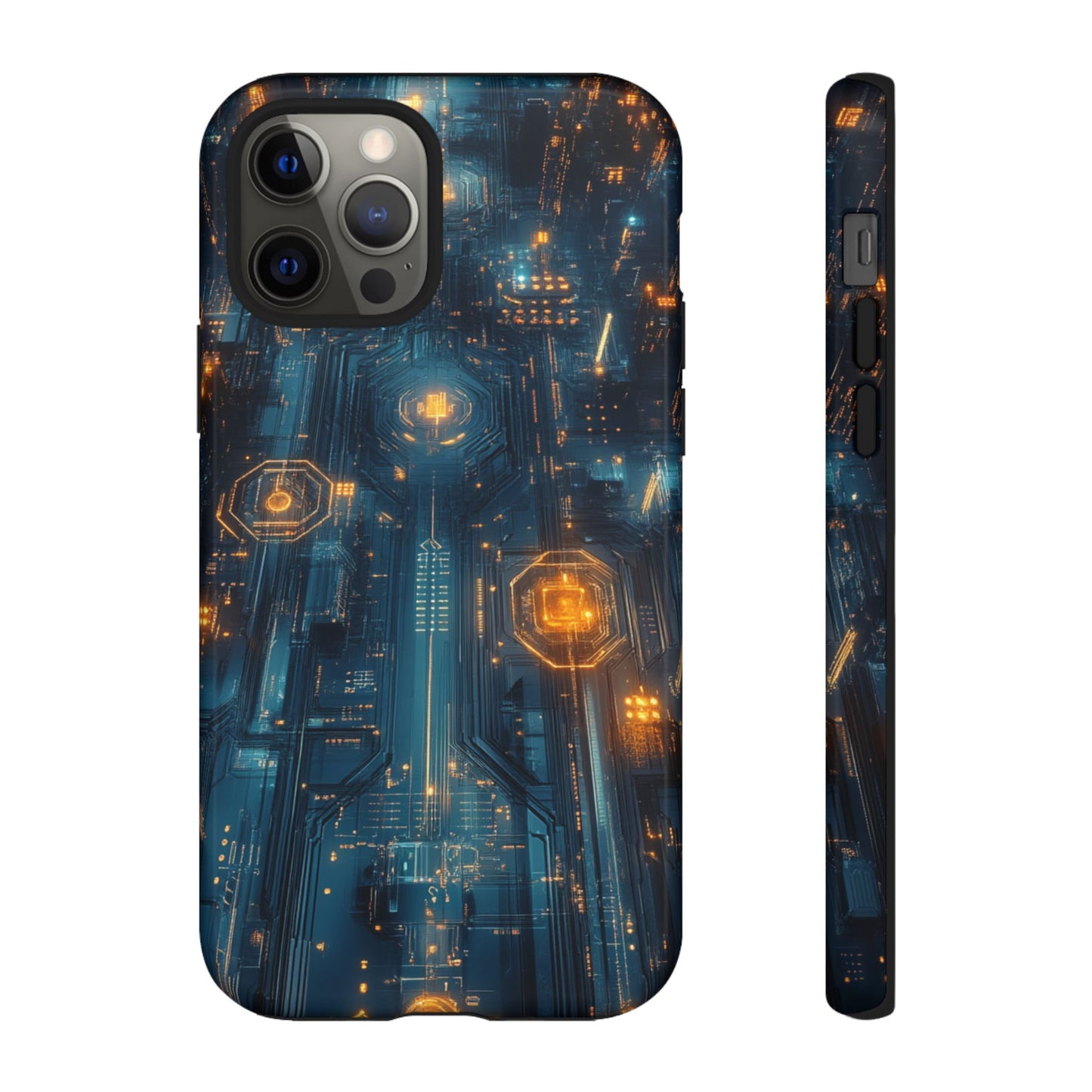 Quantum Neon Skyline – Tough iPhone Case