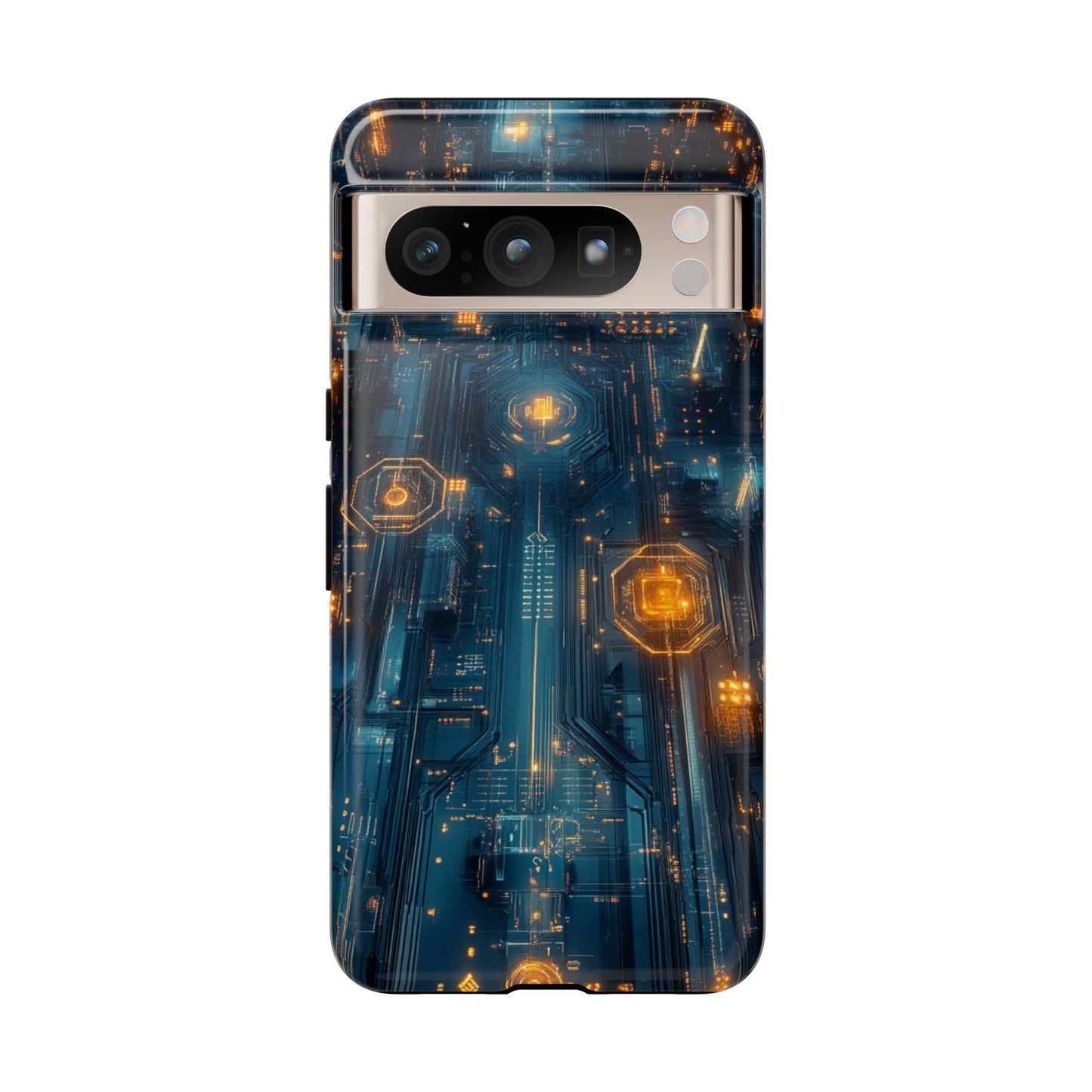 Quantum Neon Skyline – Tough Google Pixel Case