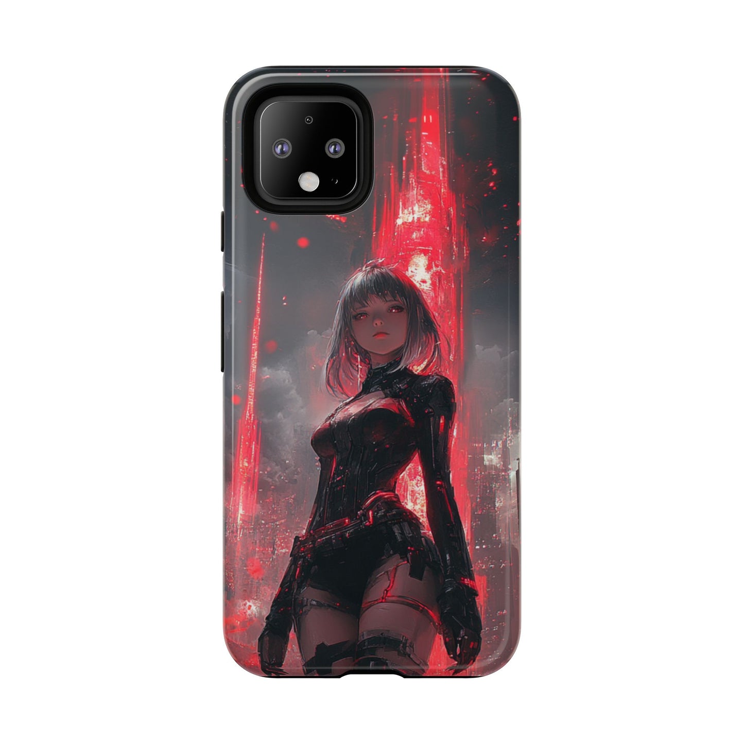 Crimson Cyber Sentinel – Tough Google Pixel Case