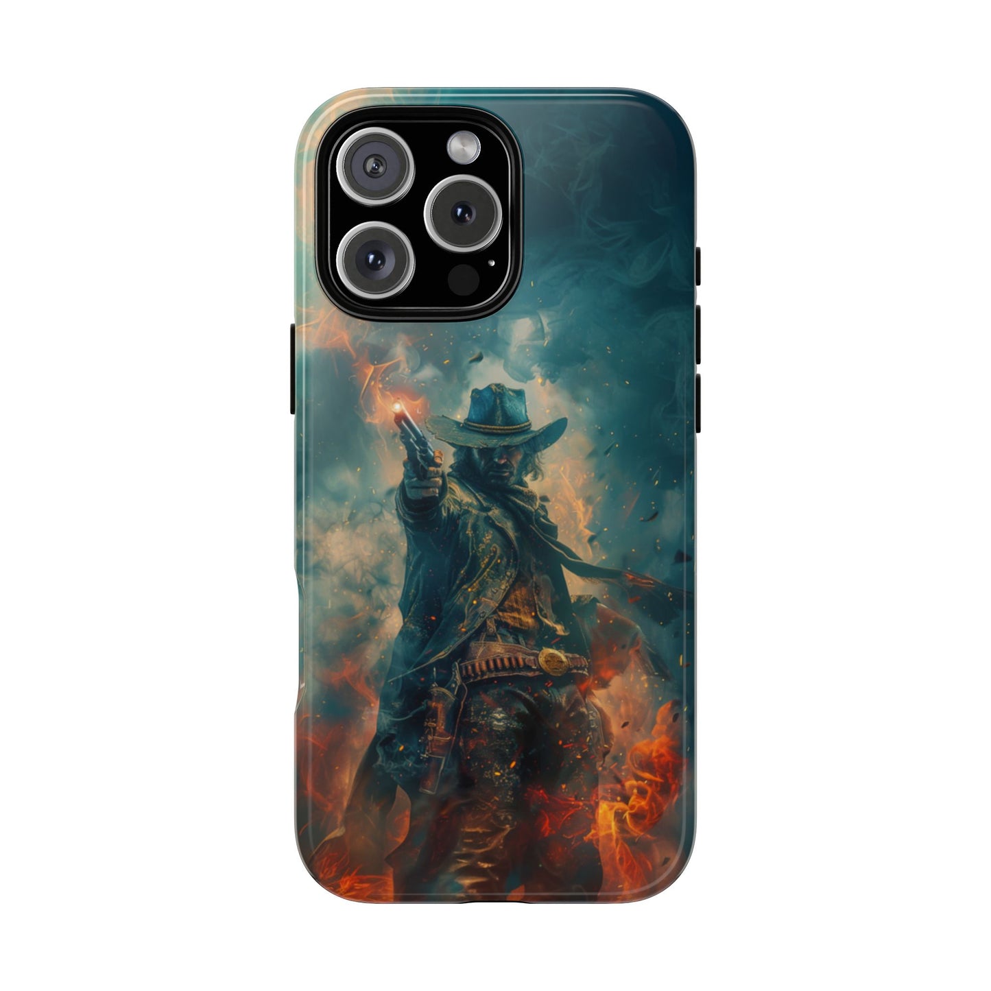 Flaming Outlaw Gunslinger – Tough iPhone Case
