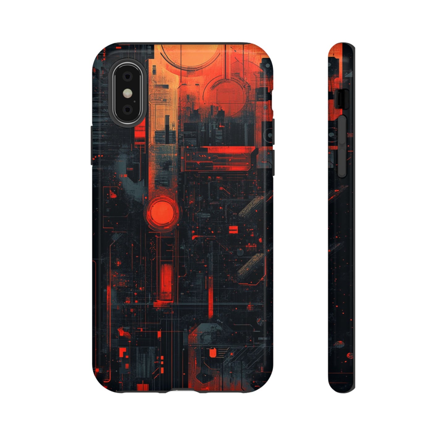 Neon Circuit Matrix – Tough iPhone Case