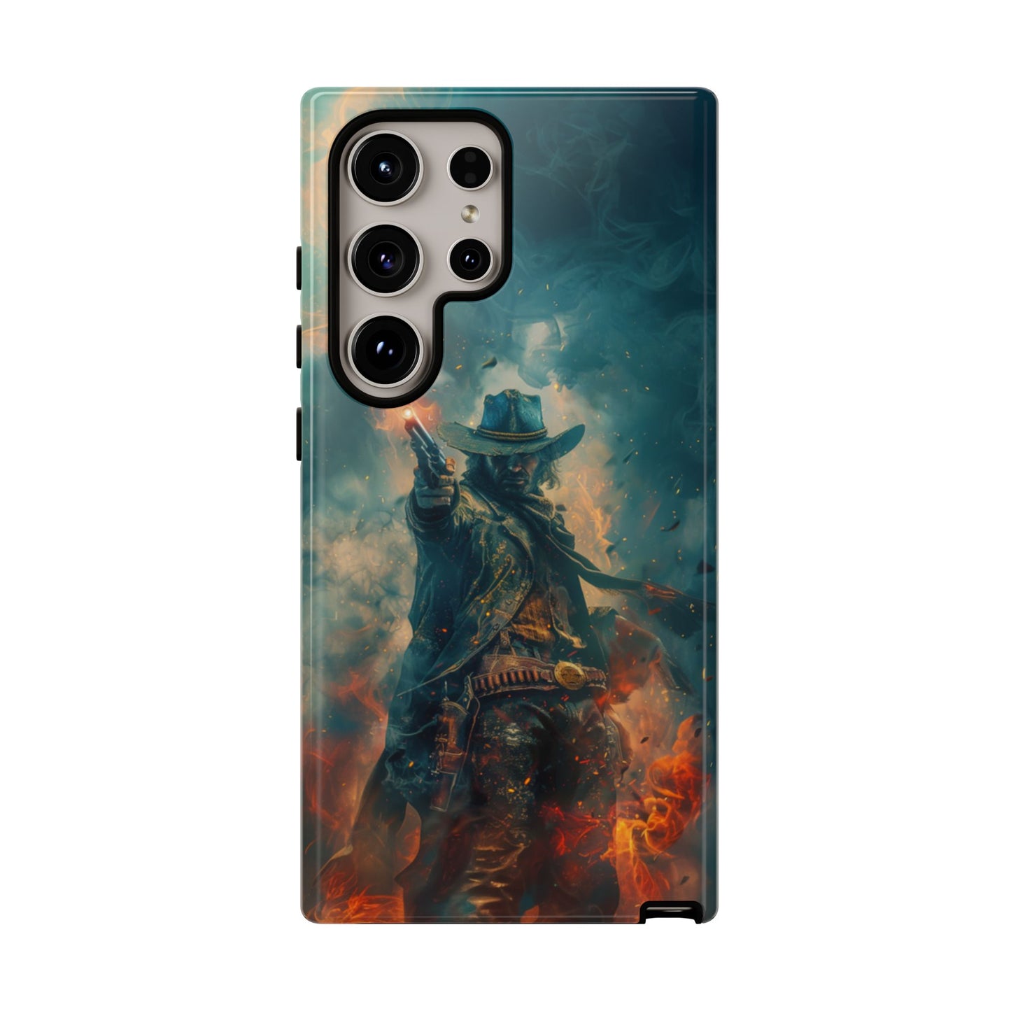 Flaming Outlaw Gunslinger – Tough Samsung Galaxy Case