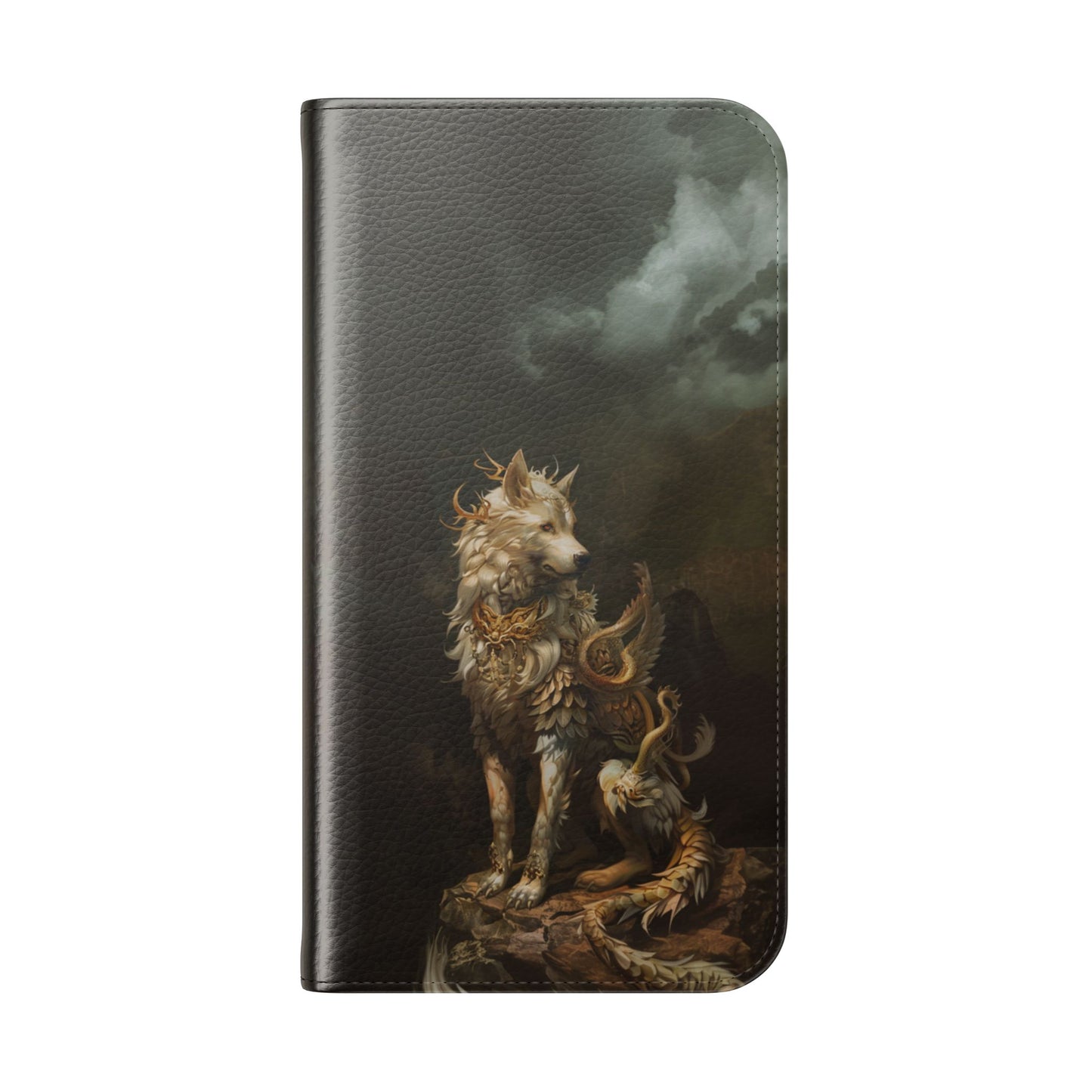 Antlered Wolf Guardian - Wallet Flip Case