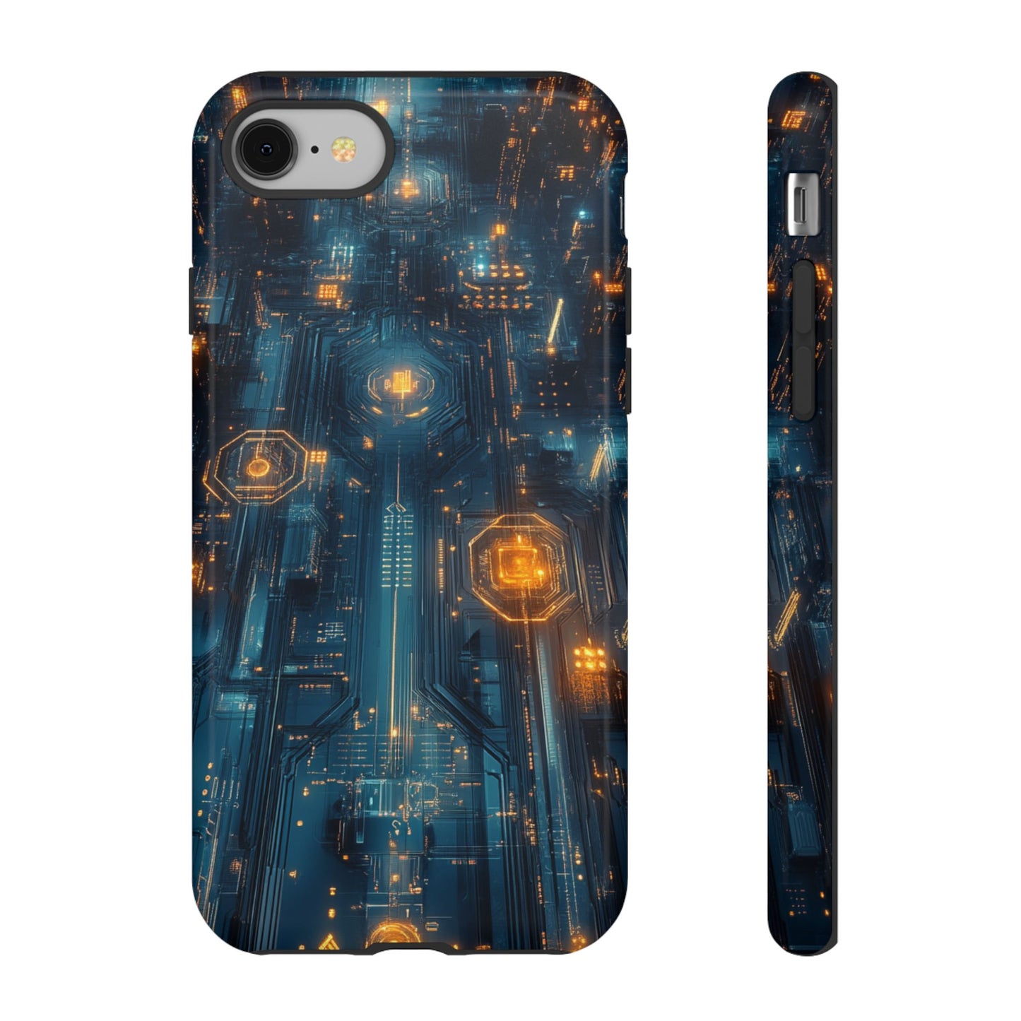 Quantum Neon Skyline – Tough iPhone Case