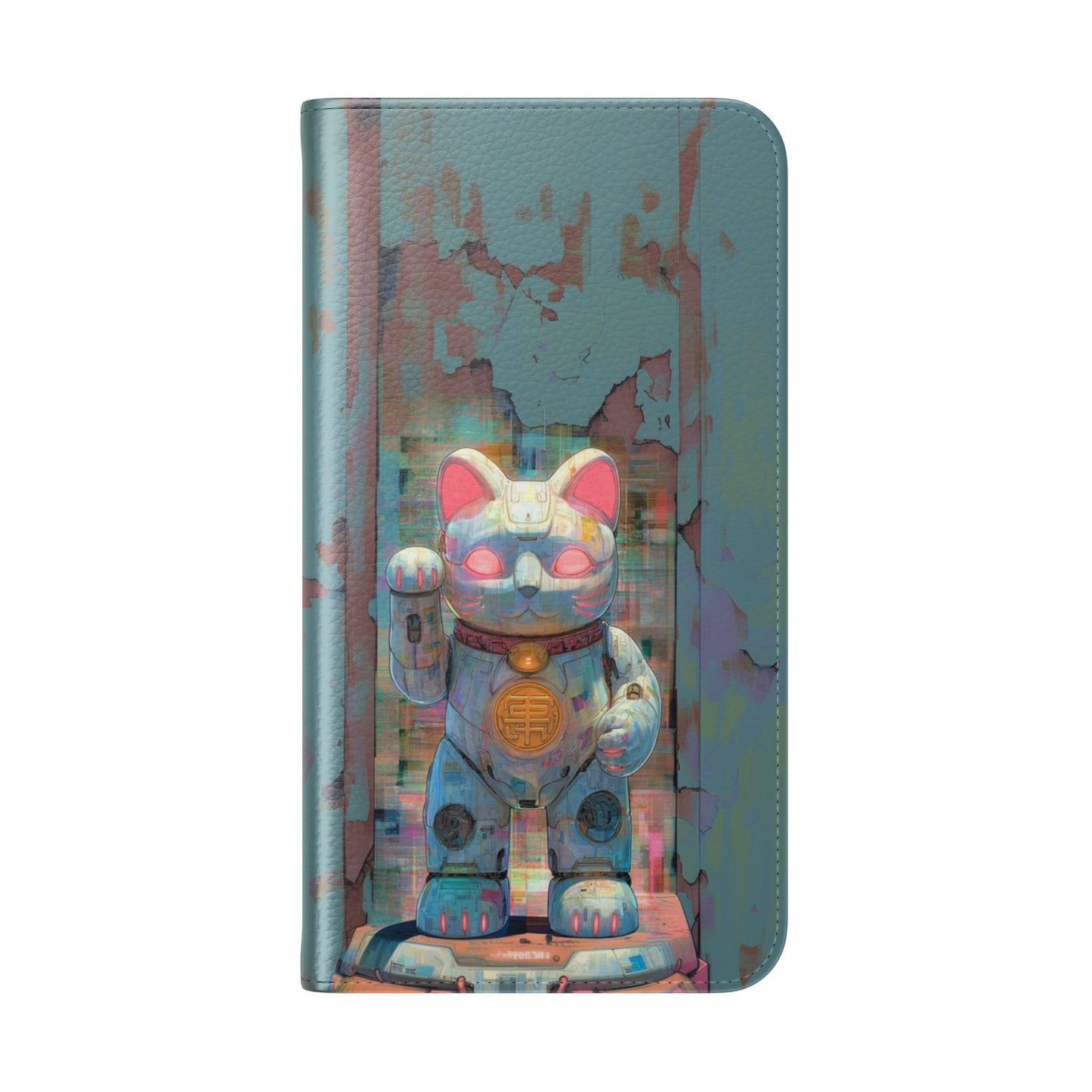 Cyber Lucky Cat - Wallet Flip Case