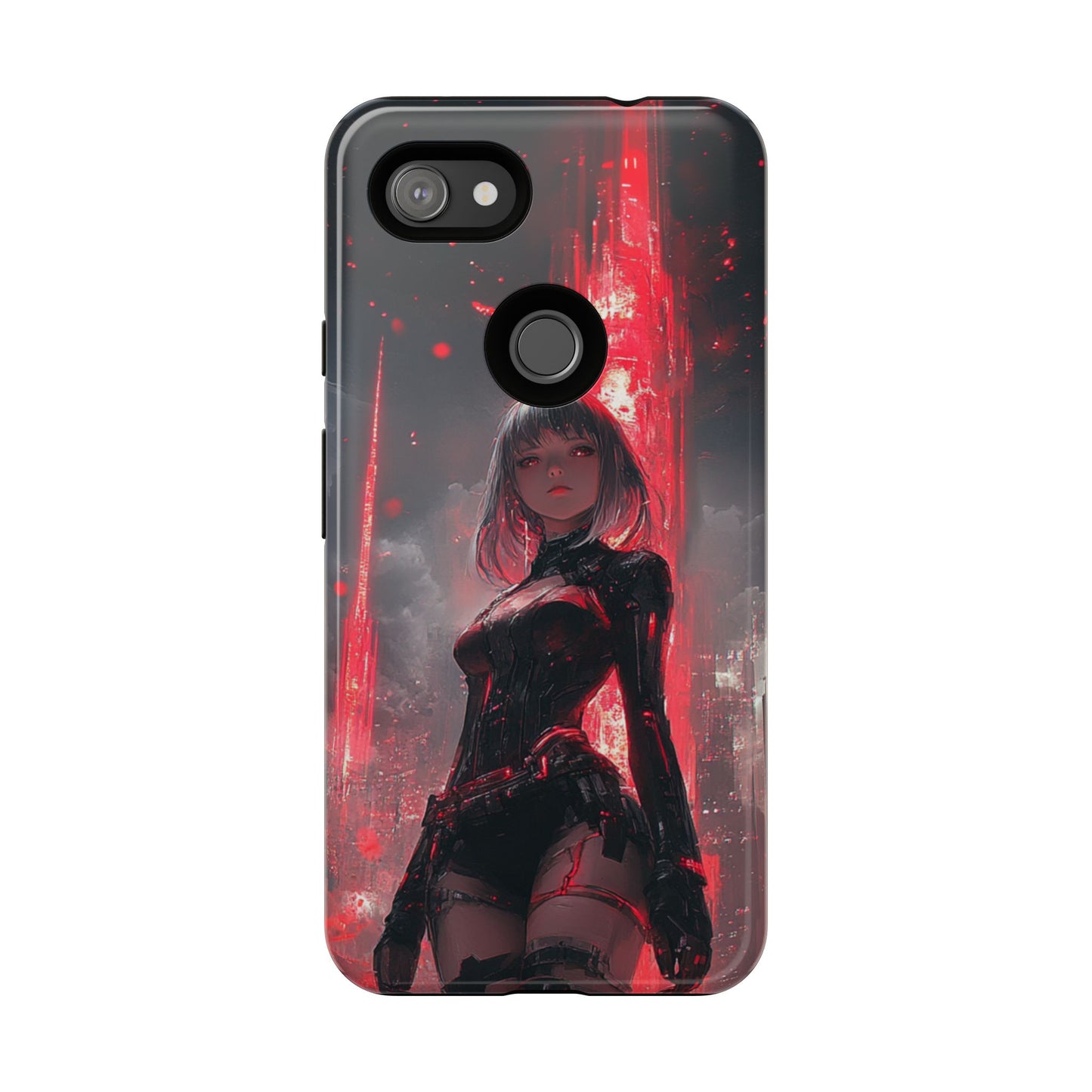 Crimson Cyber Sentinel – Tough Google Pixel Case