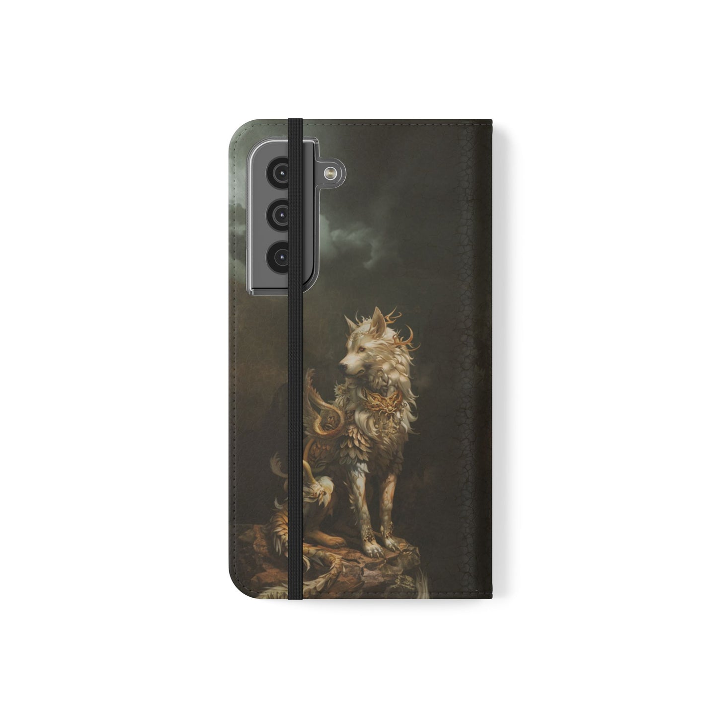 Antlered Wolf Guardian - Wallet Flip Case