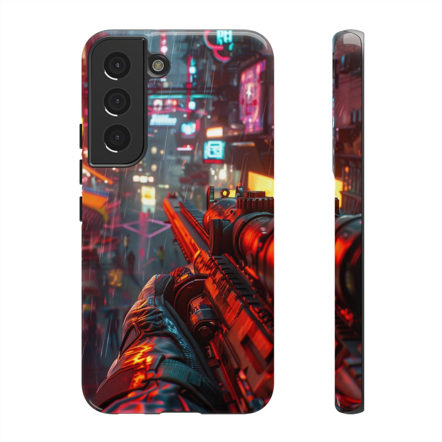 Neon Rain Sniper – Tough Samsung Galaxy Case