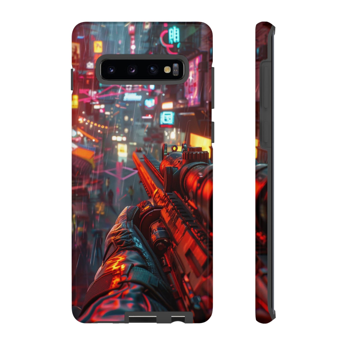 Neon Rain Sniper – Tough Samsung Galaxy Case