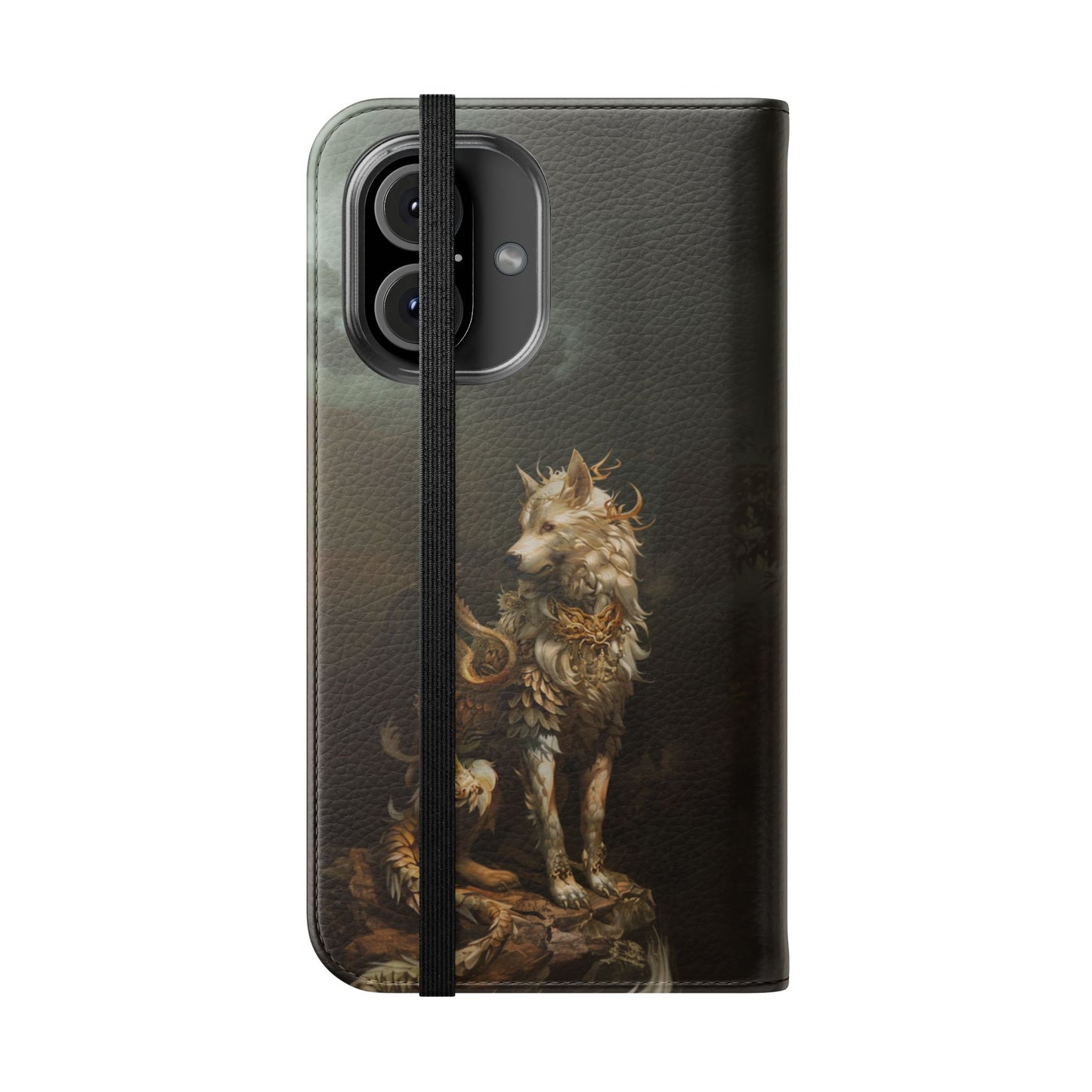 Antlered Wolf Guardian - Wallet Flip Case