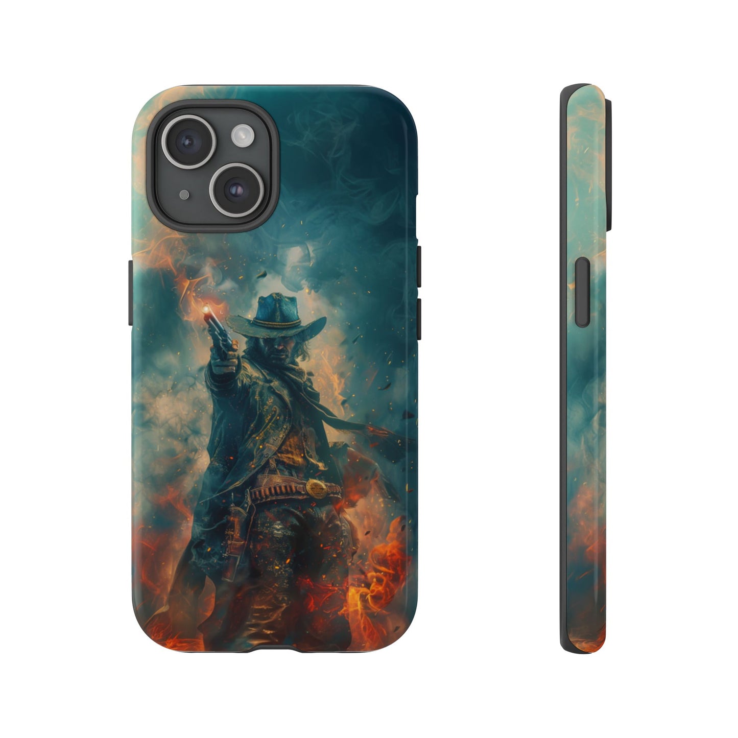 Flaming Outlaw Gunslinger – Tough iPhone Case