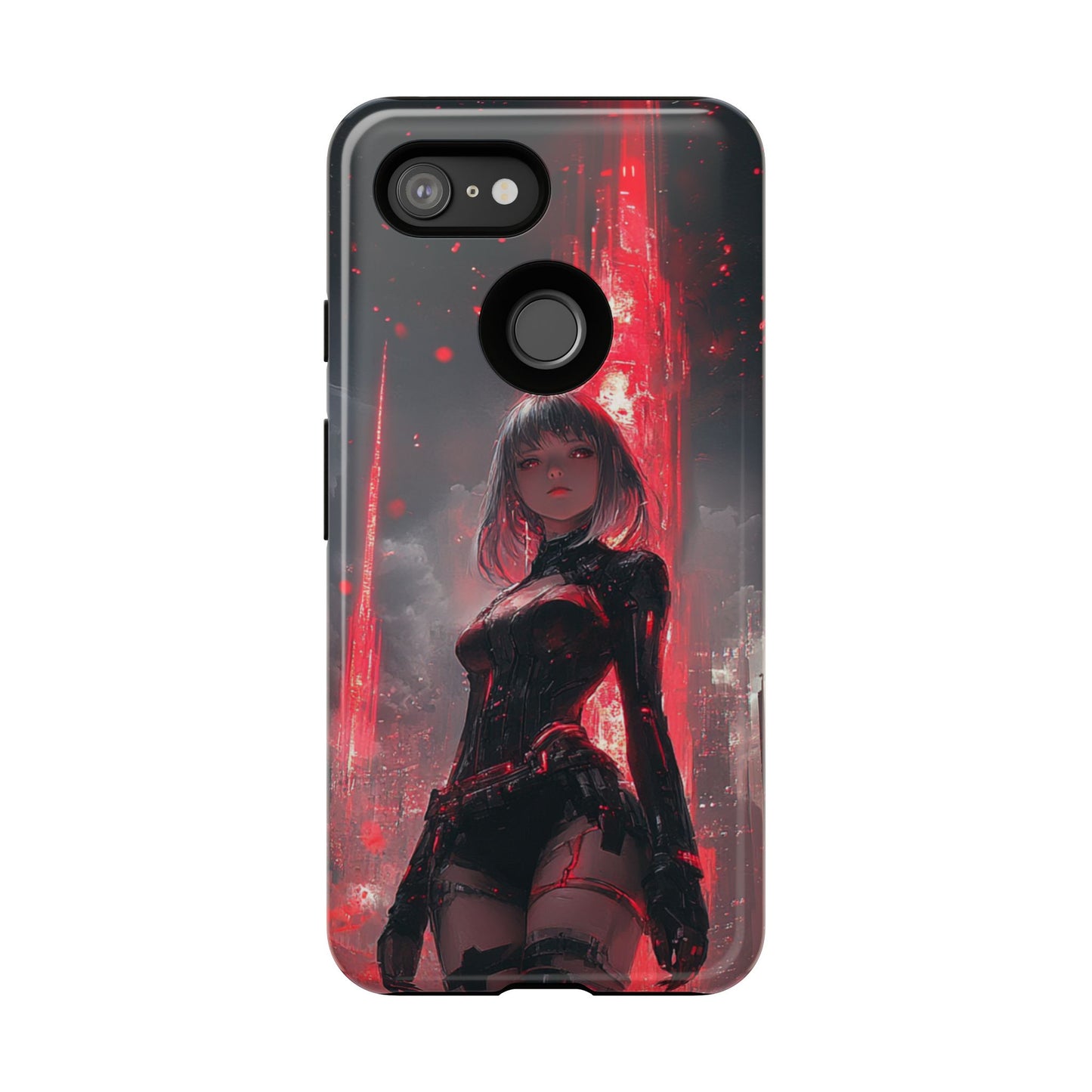 Crimson Cyber Sentinel – Tough Google Pixel Case