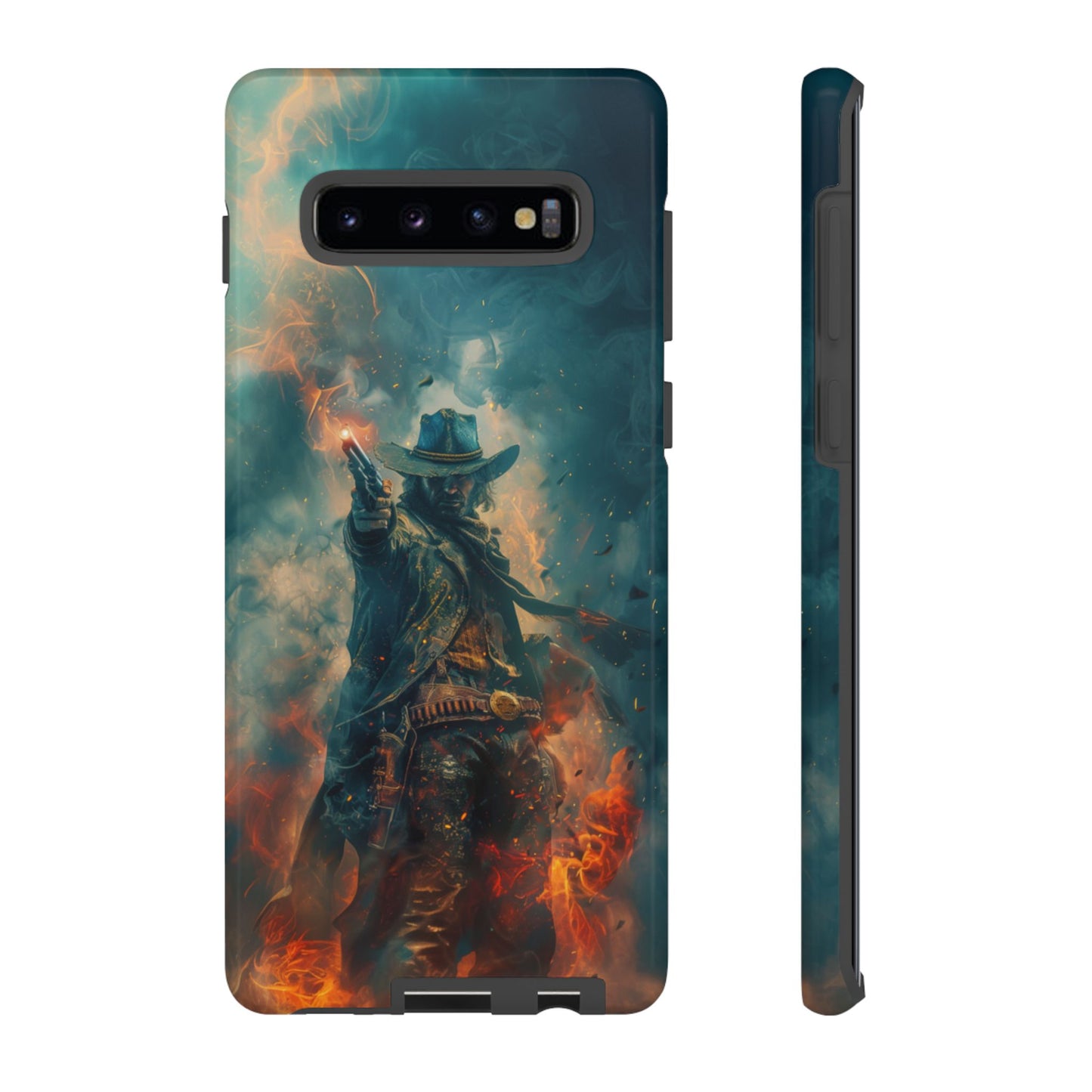 Flaming Outlaw Gunslinger – Tough Samsung Galaxy Case