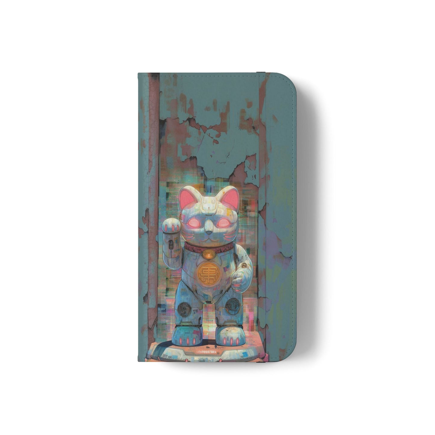 Cyber Lucky Cat - Wallet Flip Case