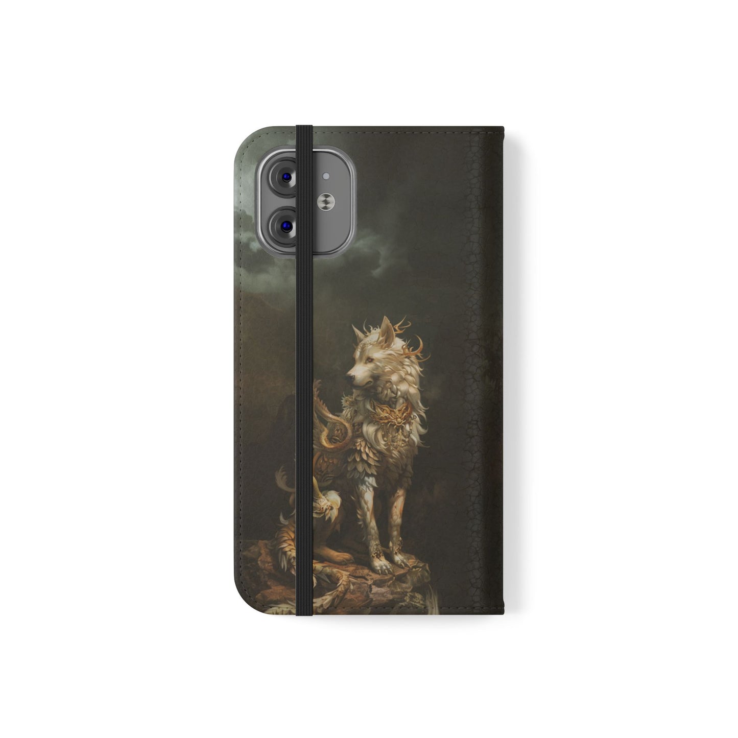 Antlered Wolf Guardian - Wallet Flip Case