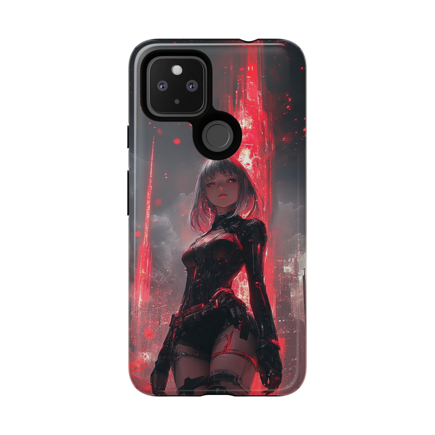 Crimson Cyber Sentinel – Tough Google Pixel Case