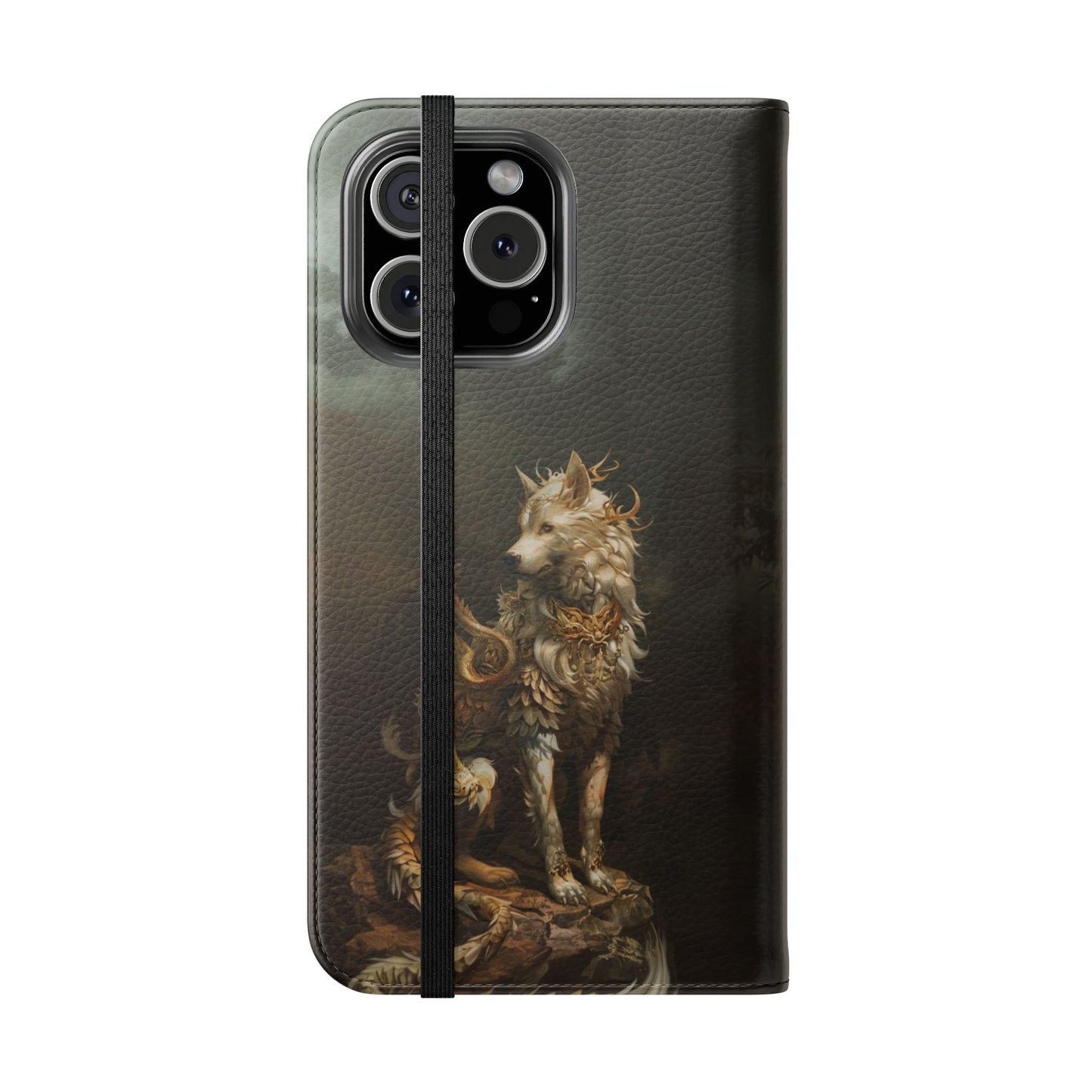Antlered Wolf Guardian - Wallet Flip Case