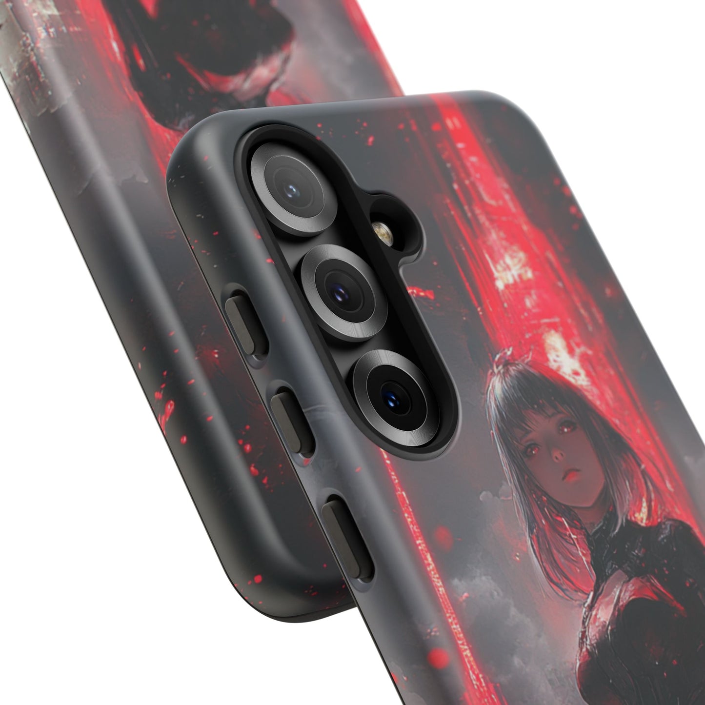 Crimson Cyber Sentinel – Tough Samsung Galaxy Case