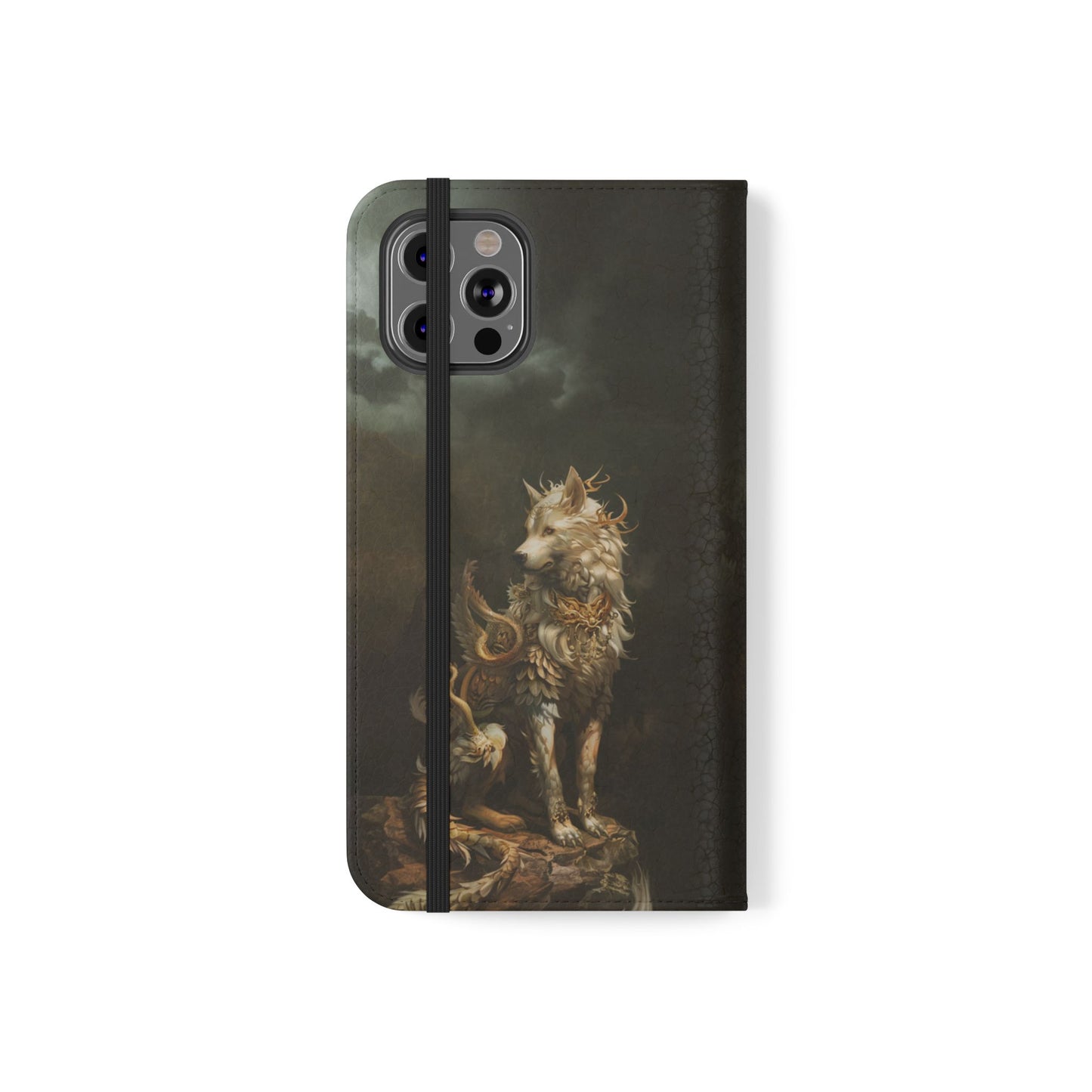 Antlered Wolf Guardian - Wallet Flip Case
