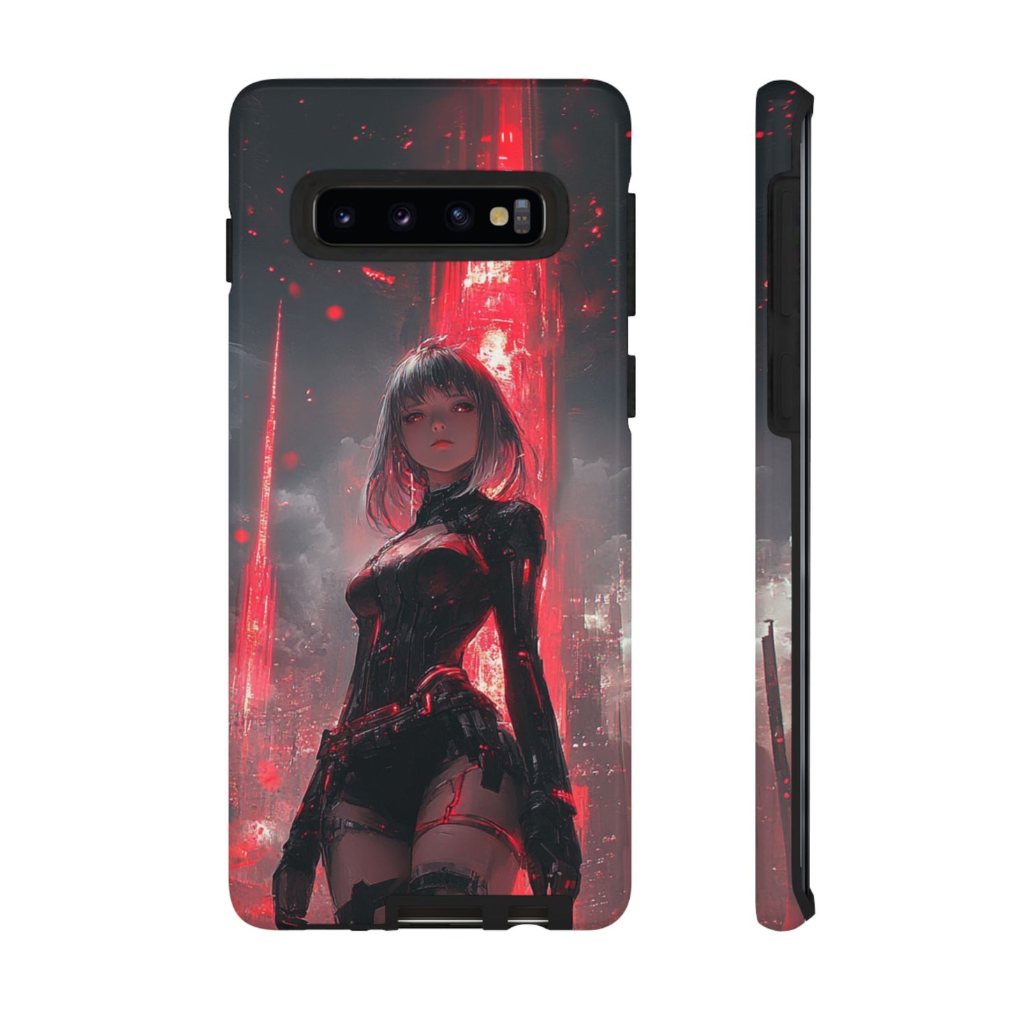 Crimson Cyber Sentinel – Tough Samsung Galaxy Case